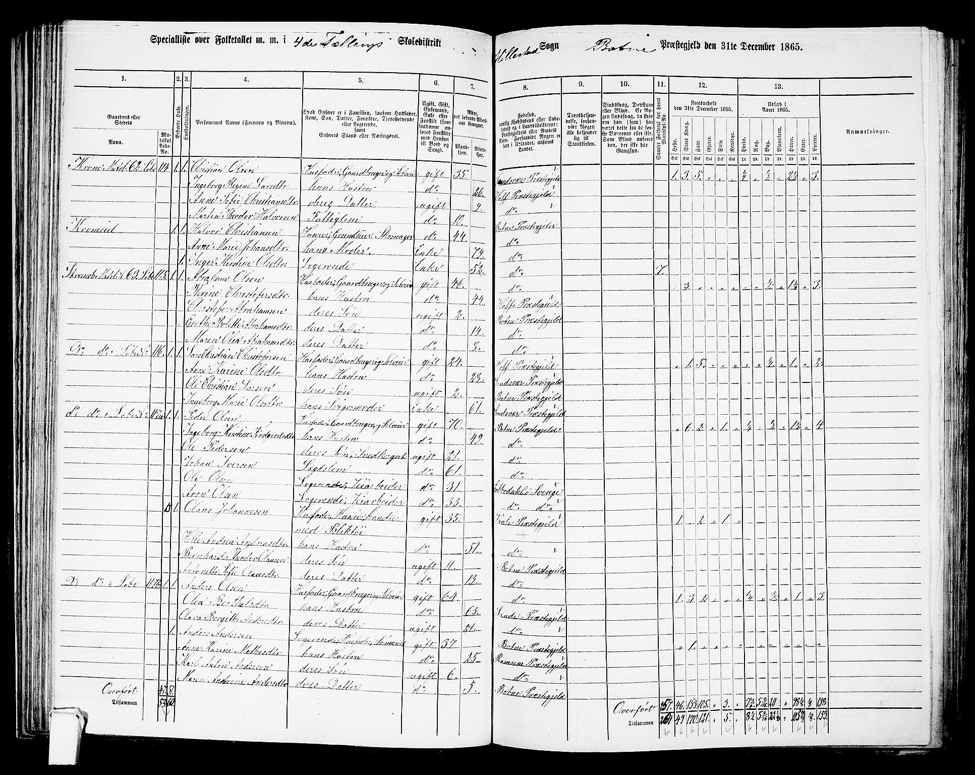 RA, 1865 census for Botne/Botne og Hillestad, 1865, p. 80