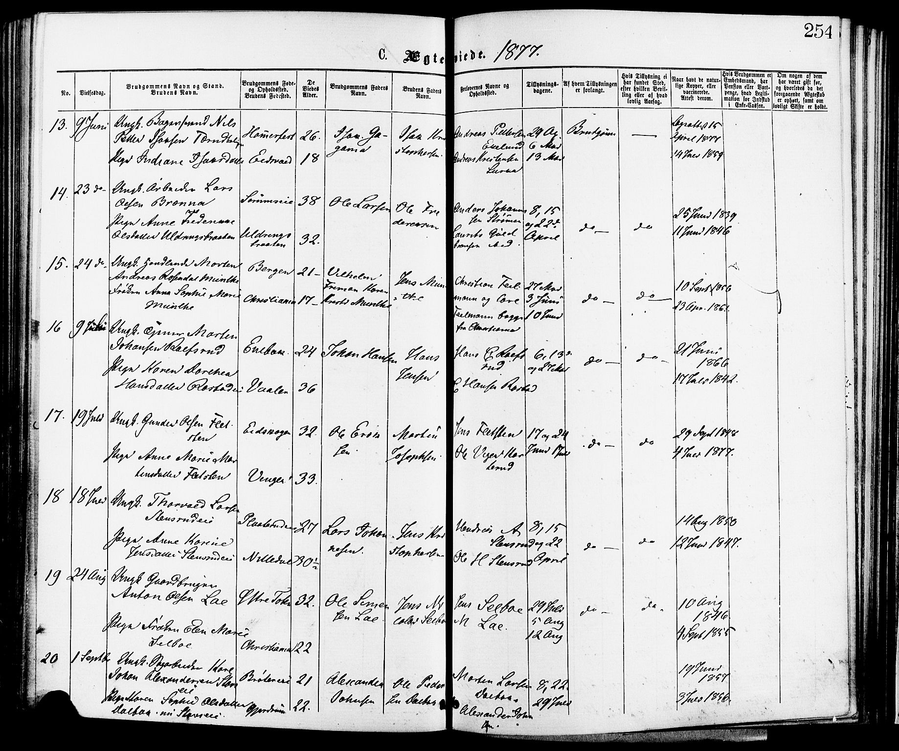Skedsmo prestekontor Kirkebøker, SAO/A-10033a/F/Fa/L0012: Parish register (official) no. I 12, 1876-1883, p. 254