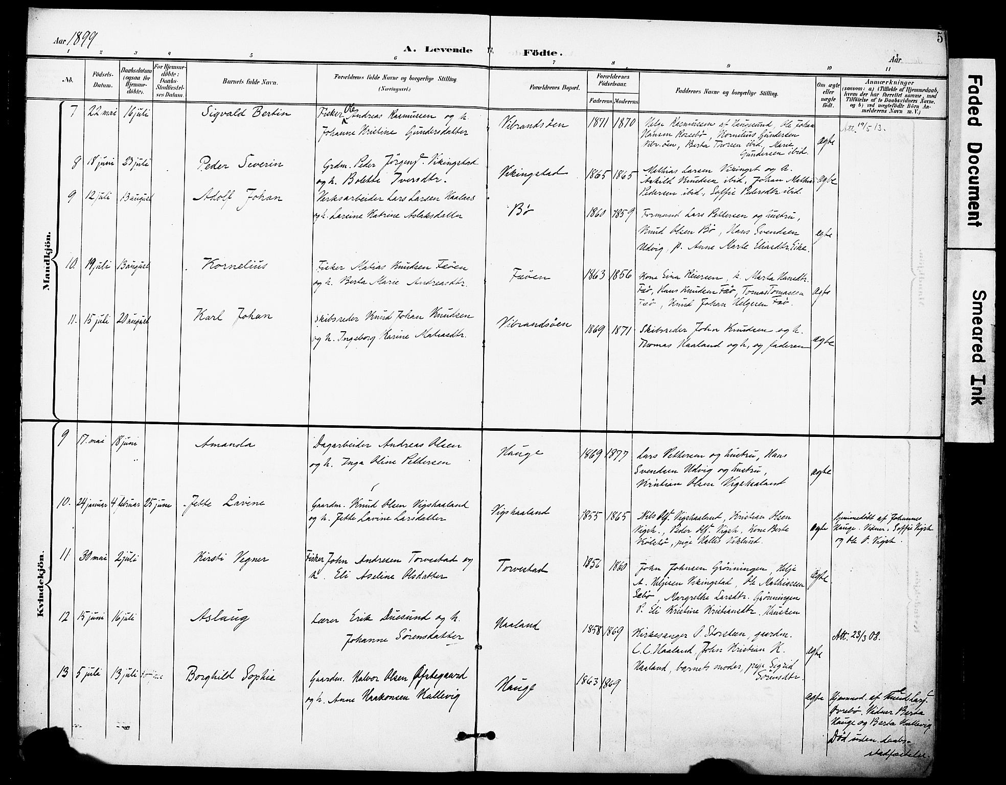 Torvastad sokneprestkontor, AV/SAST-A -101857/H/Ha/Haa/L0017: Parish register (official) no. A 16, 1899-1911, p. 5