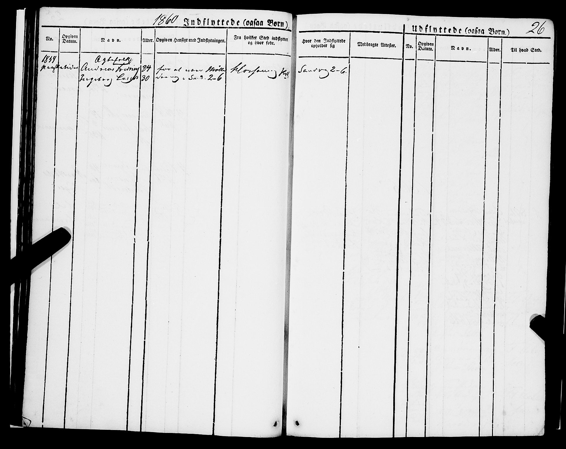 Korskirken sokneprestembete, SAB/A-76101/H/Haa/L0050: Parish register (official) no. F 1, 1821-1869, p. 26