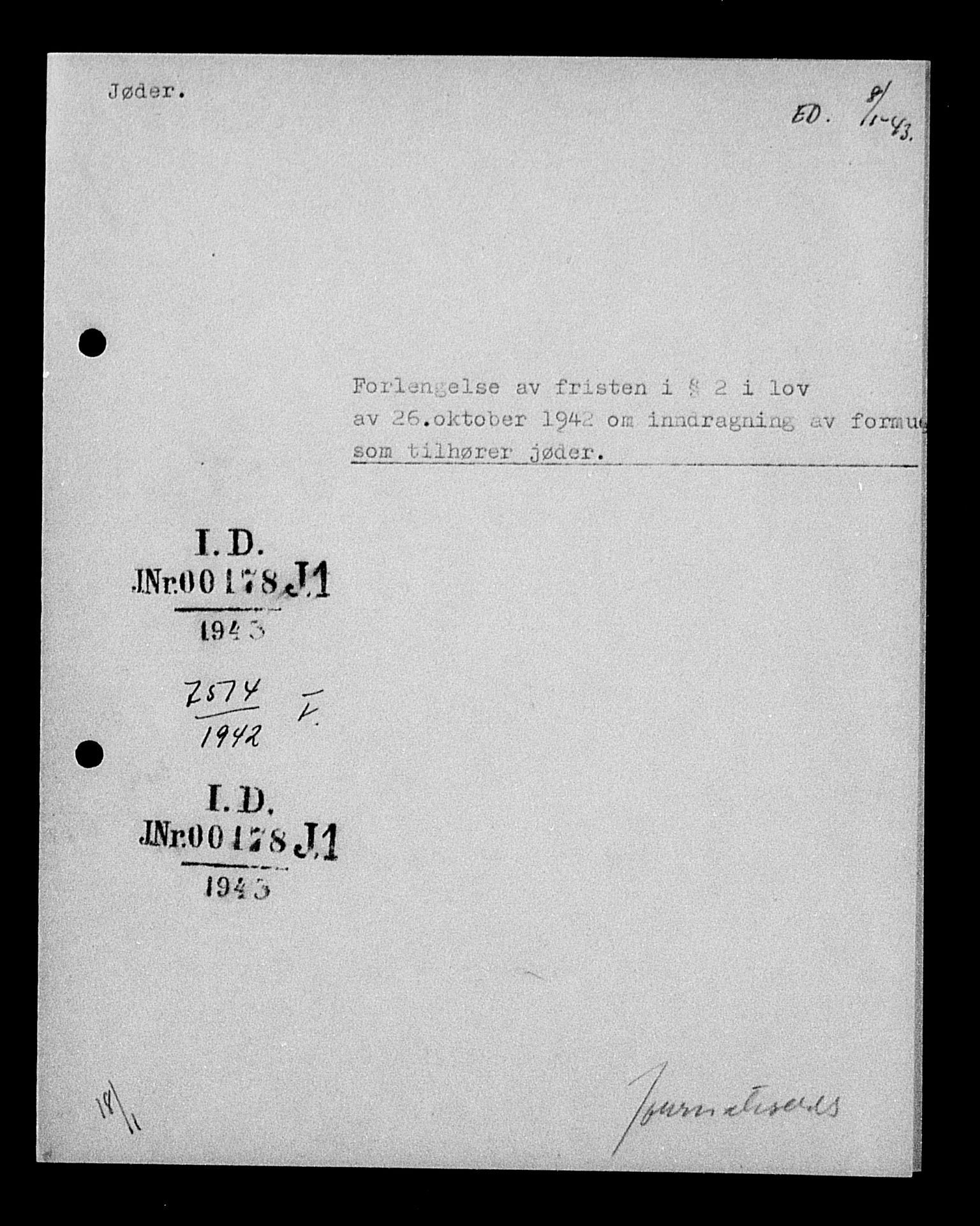 Justisdepartementet, Tilbakeføringskontoret for inndratte formuer, AV/RA-S-1564/H/Hc/Hcd/L1001: --, 1945-1947, p. 155