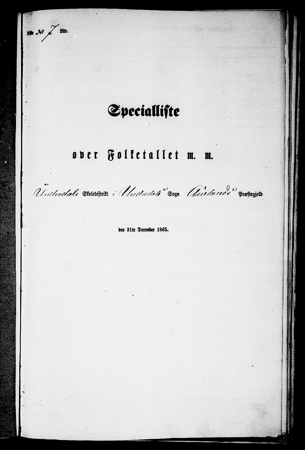 RA, 1865 census for Aurland, 1865, p. 82
