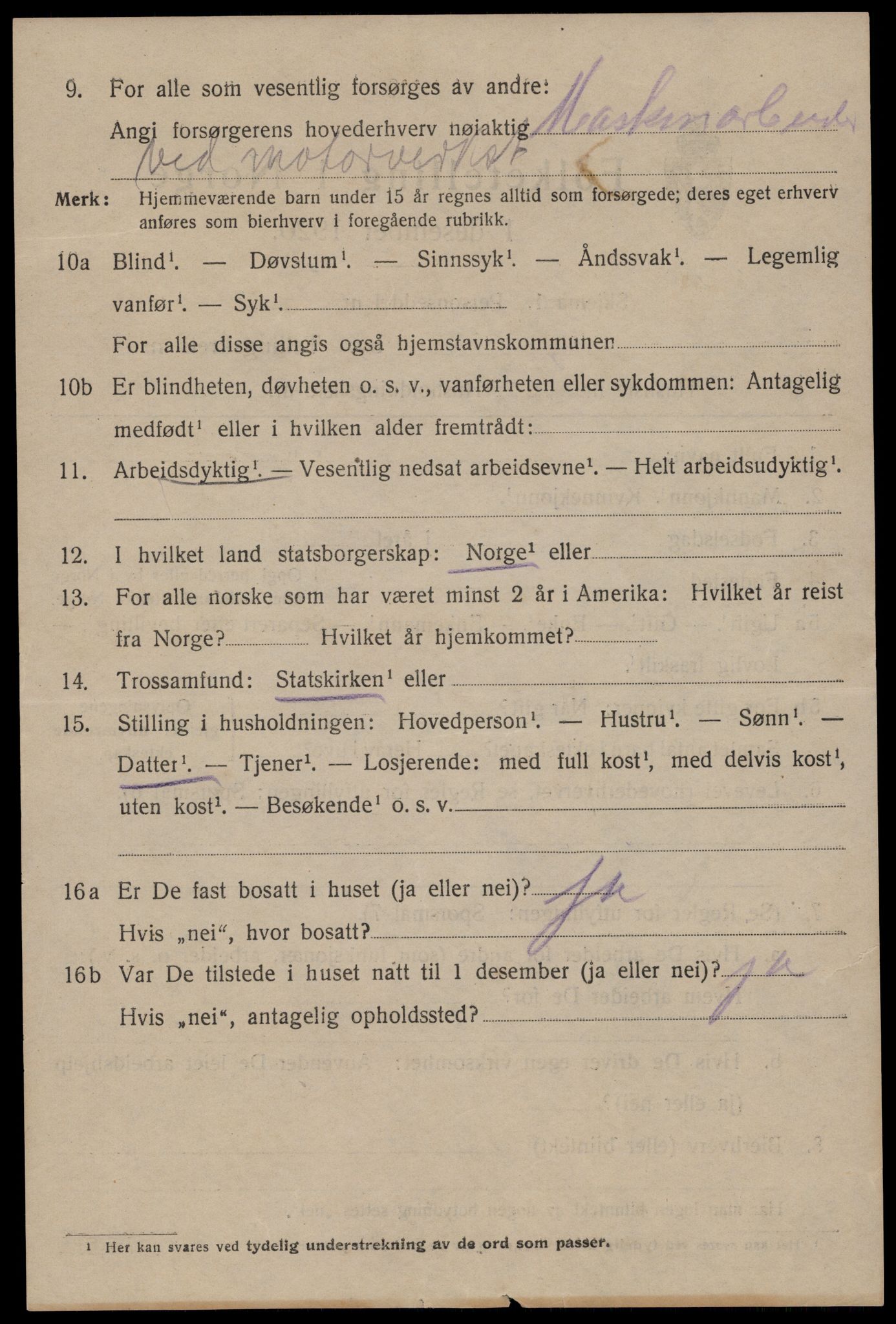 SAST, 1920 census for Stavanger, 1920, p. 119891