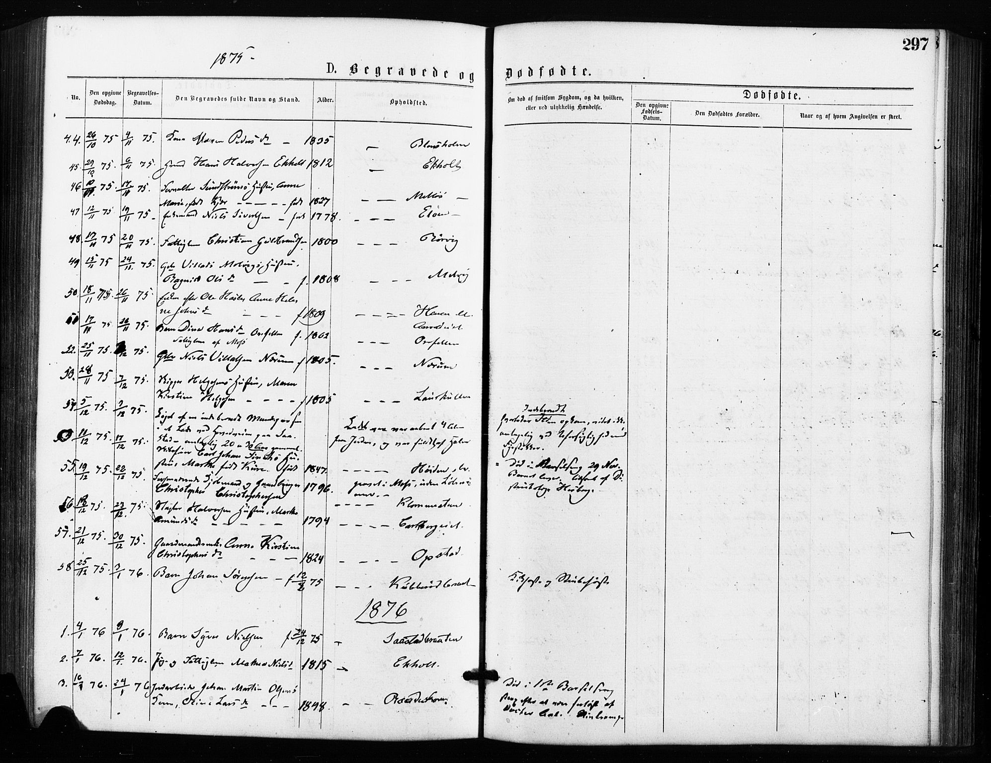 Rygge prestekontor Kirkebøker, SAO/A-10084b/F/Fa/L0006: Parish register (official) no. 6, 1872-1877, p. 297