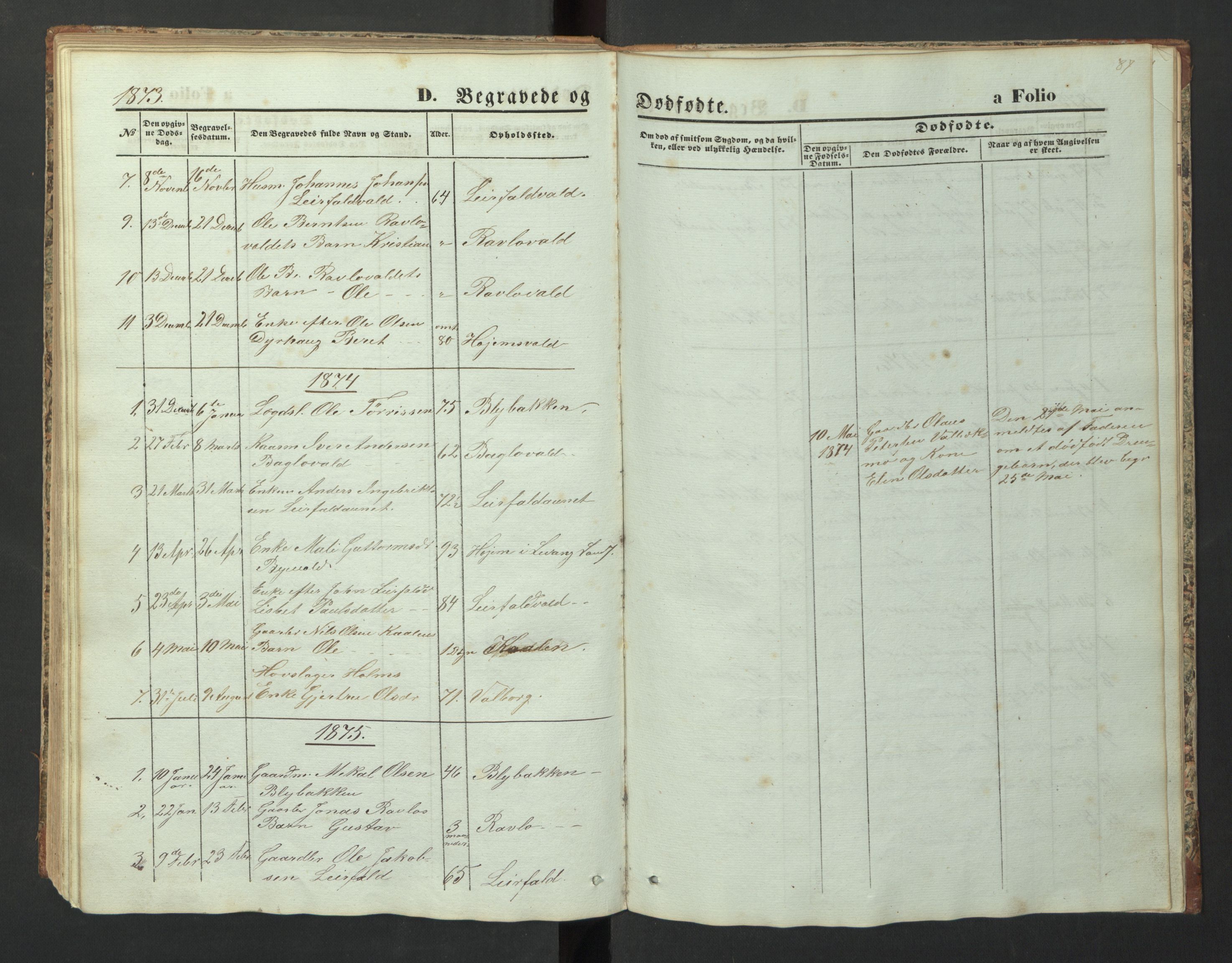 Ministerialprotokoller, klokkerbøker og fødselsregistre - Nord-Trøndelag, SAT/A-1458/726/L0271: Parish register (copy) no. 726C02, 1869-1897, p. 87