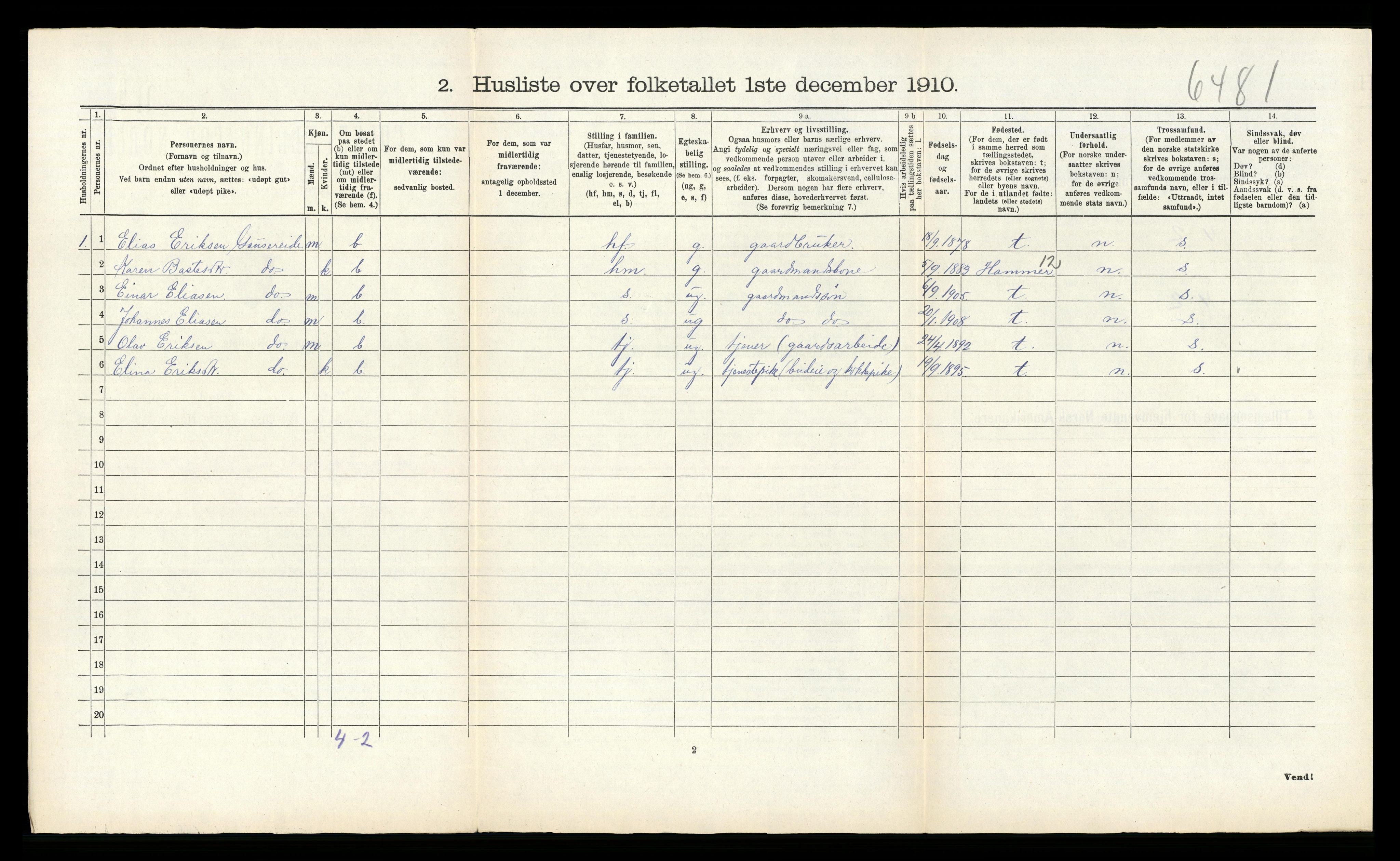 RA, 1910 census for Alversund, 1910, p. 1099
