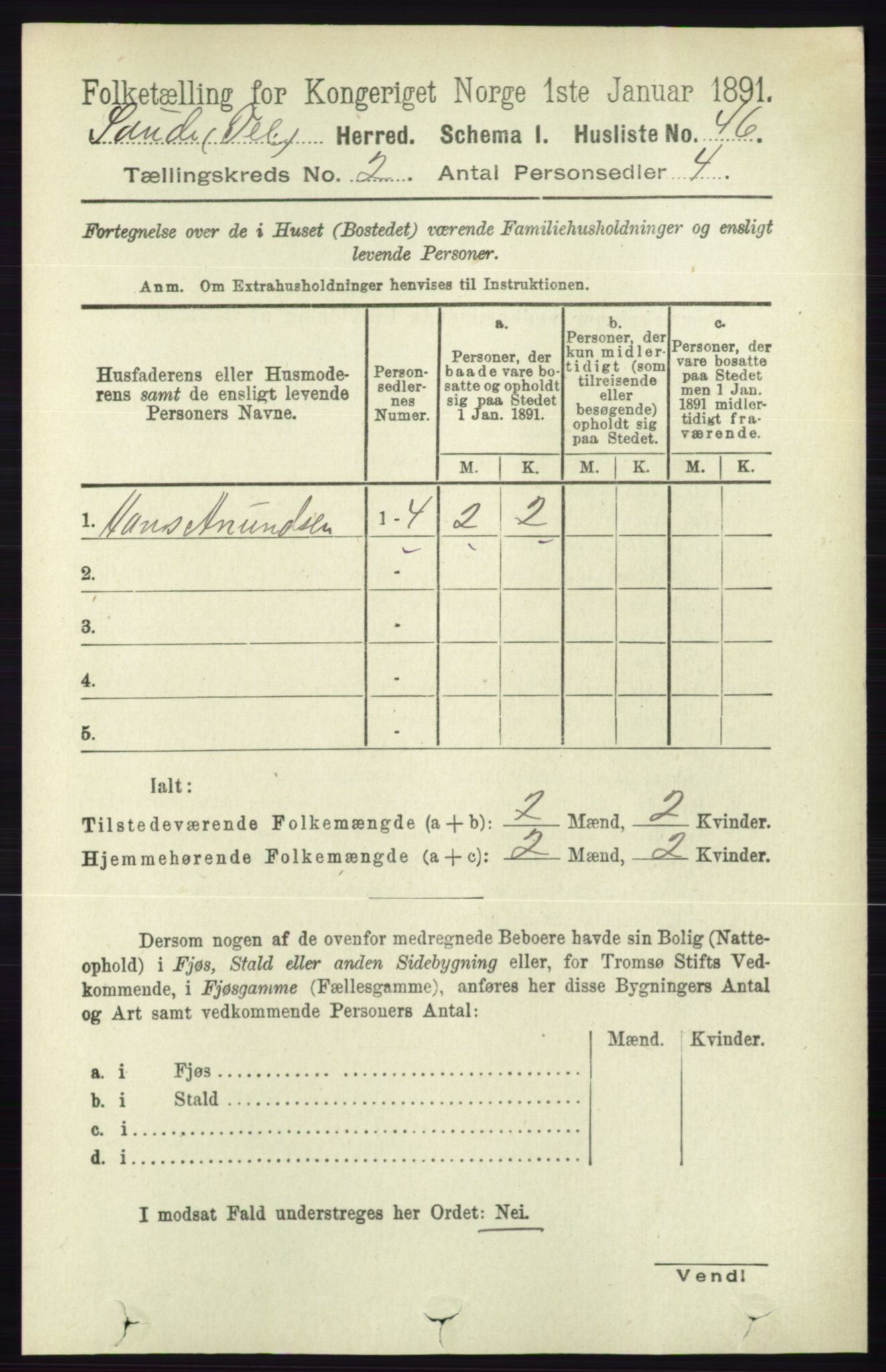 RA, 1891 census for 0822 Sauherad, 1891, p. 447