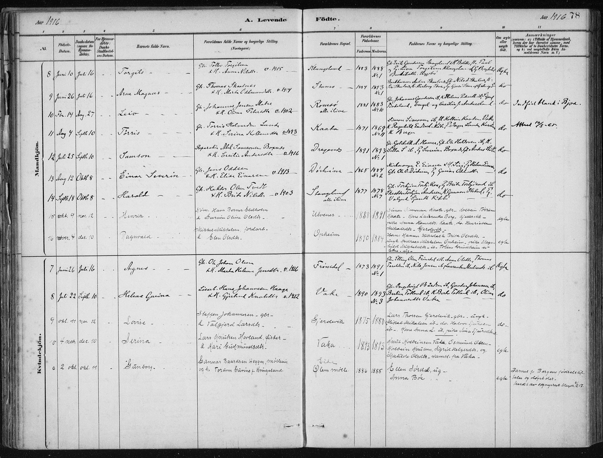 Fjelberg sokneprestembete, AV/SAB-A-75201/H/Haa: Parish register (official) no. D 1, 1879-1918, p. 78