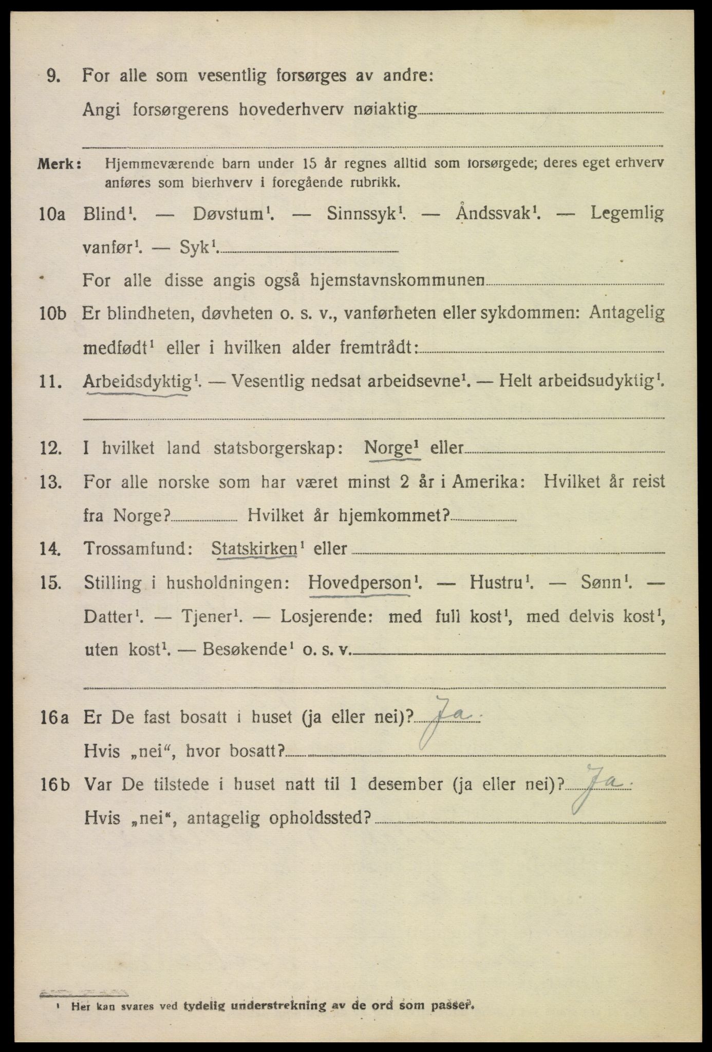 SAK, 1920 census for Gjøvdal, 1920, p. 853