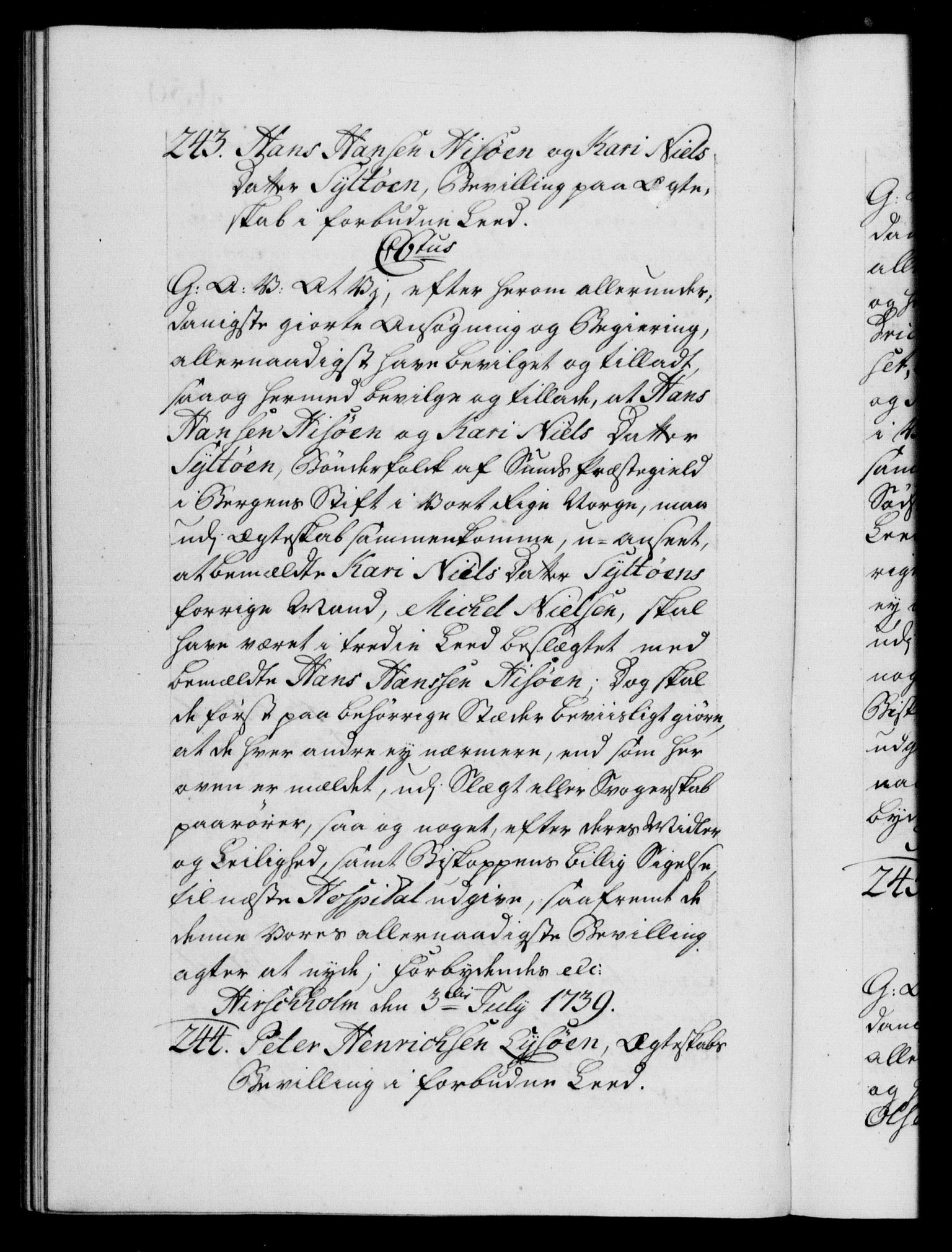 Danske Kanselli 1572-1799, AV/RA-EA-3023/F/Fc/Fca/Fcaa/L0031: Norske registre, 1739-1740, p. 159b