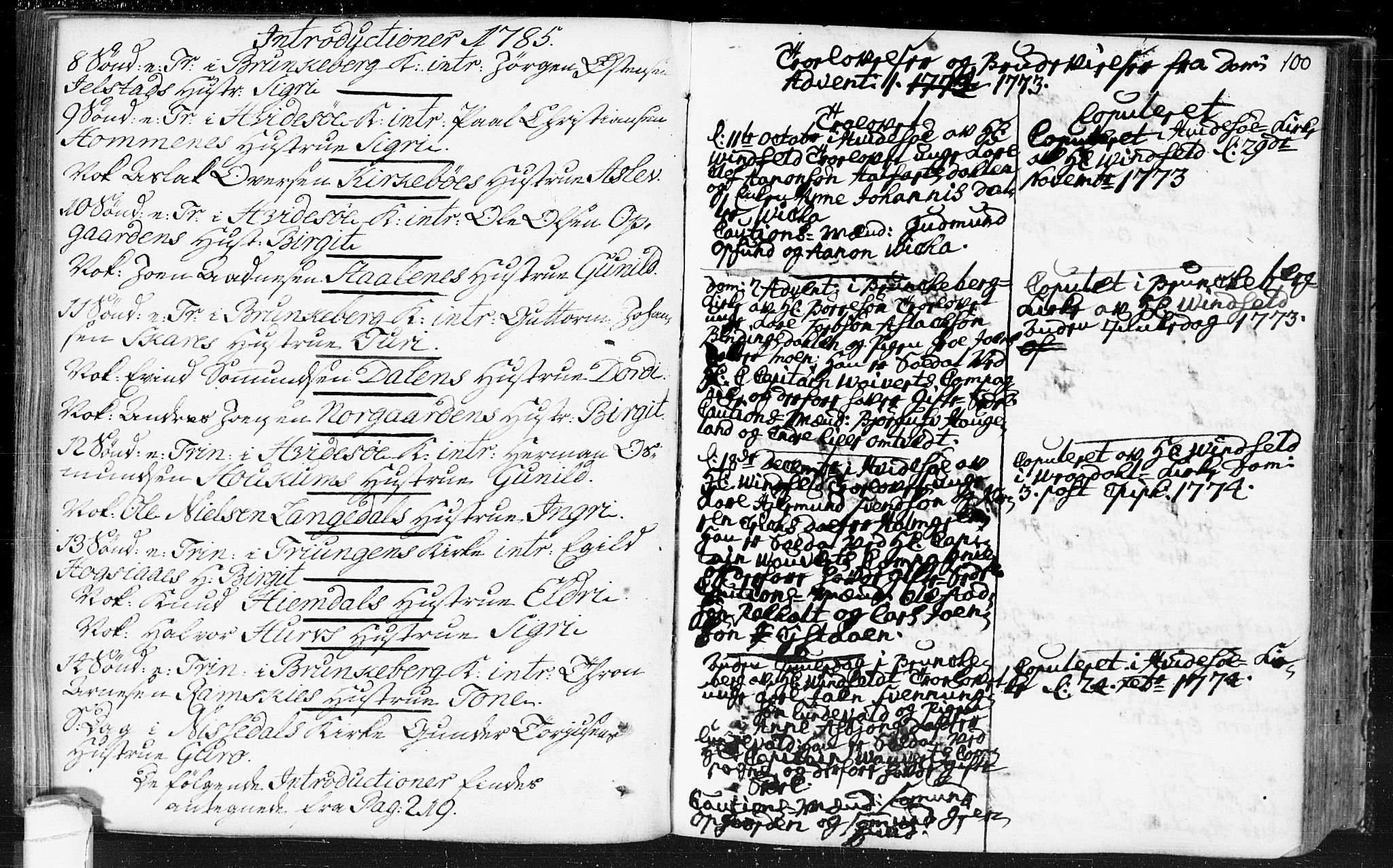 Kviteseid kirkebøker, SAKO/A-276/F/Fa/L0002: Parish register (official) no. I 2, 1773-1786, p. 100