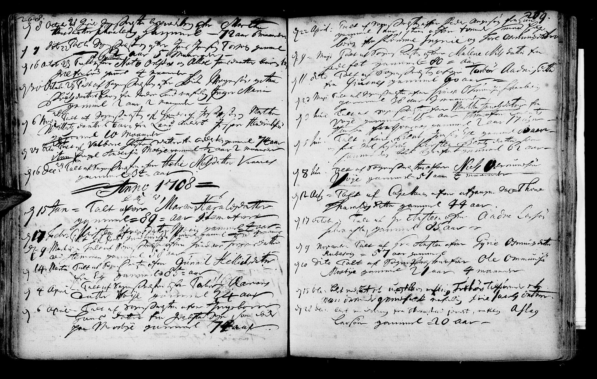 Oddernes sokneprestkontor, AV/SAK-1111-0033/F/Fa/Faa/L0001: Parish register (official) no. A 1, 1692-1718, p. 268-269