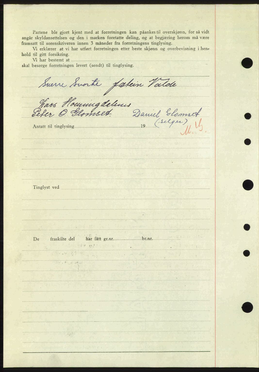 Nordre Sunnmøre sorenskriveri, AV/SAT-A-0006/1/2/2C/2Ca: Mortgage book no. A26, 1947-1948, Diary no: : 2218/1947