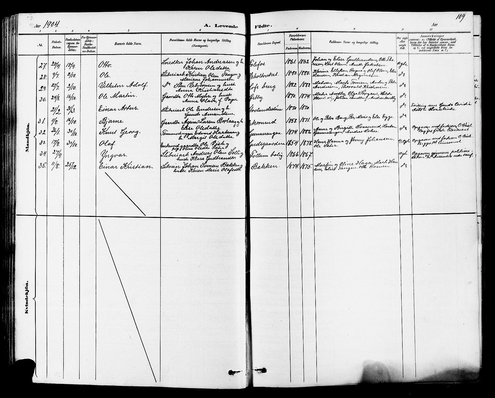 Norderhov kirkebøker, AV/SAKO-A-237/G/Ga/L0008: Parish register (copy) no. I 8, 1887-1912, p. 109