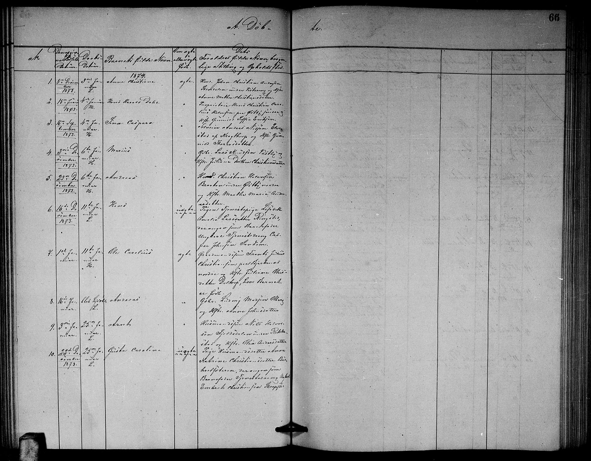 Høland prestekontor Kirkebøker, AV/SAO-A-10346a/G/Ga/L0006: Parish register (copy) no. I 6, 1869-1879, p. 66