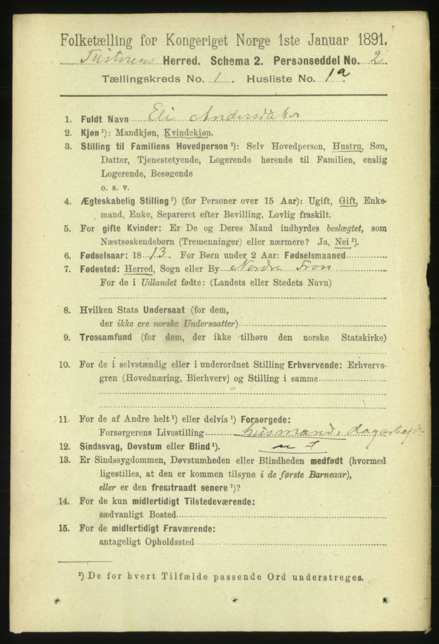 RA, 1891 census for 1572 Tustna, 1891, p. 104