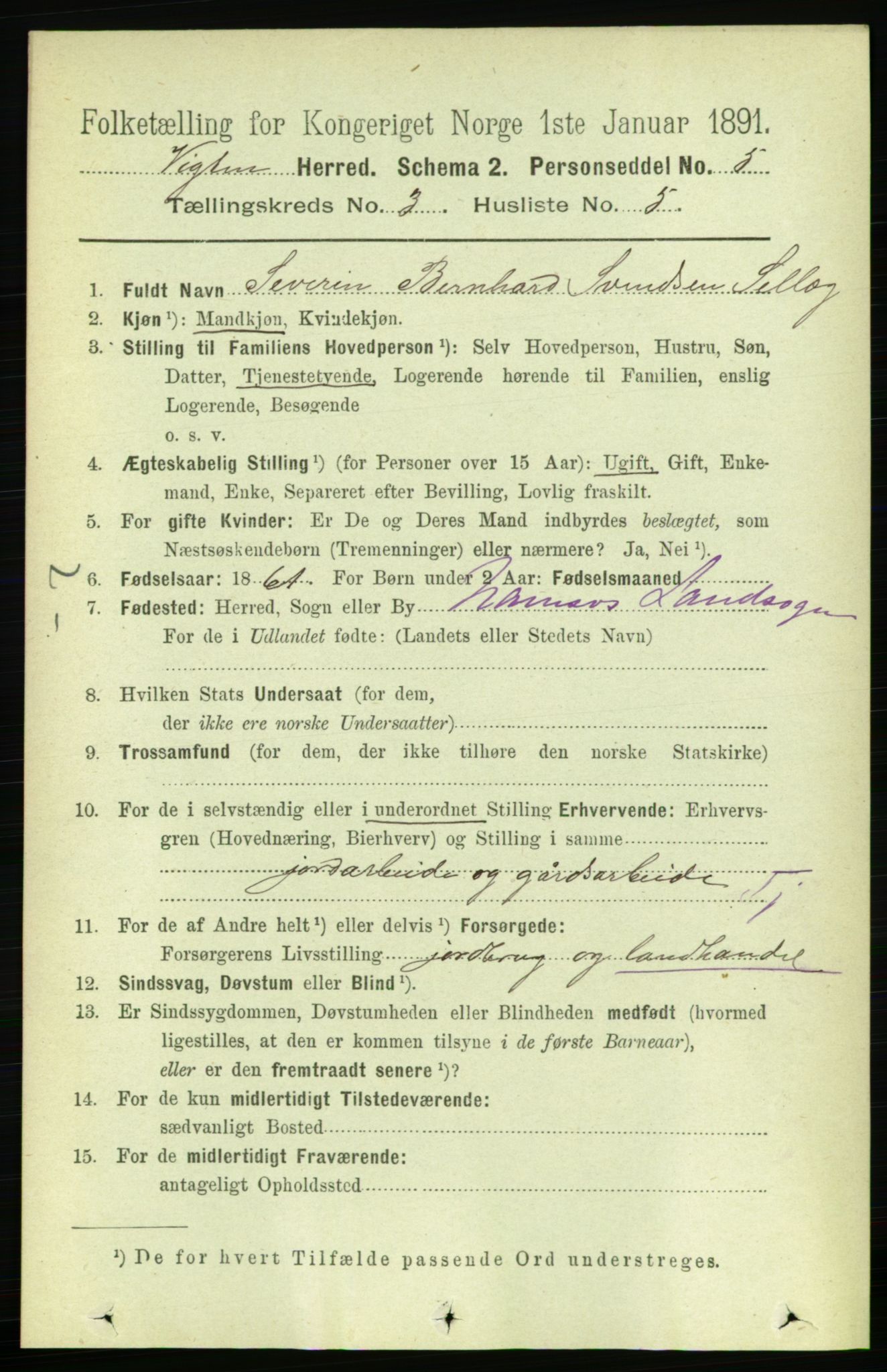 RA, 1891 census for 1750 Vikna, 1891, p. 1769