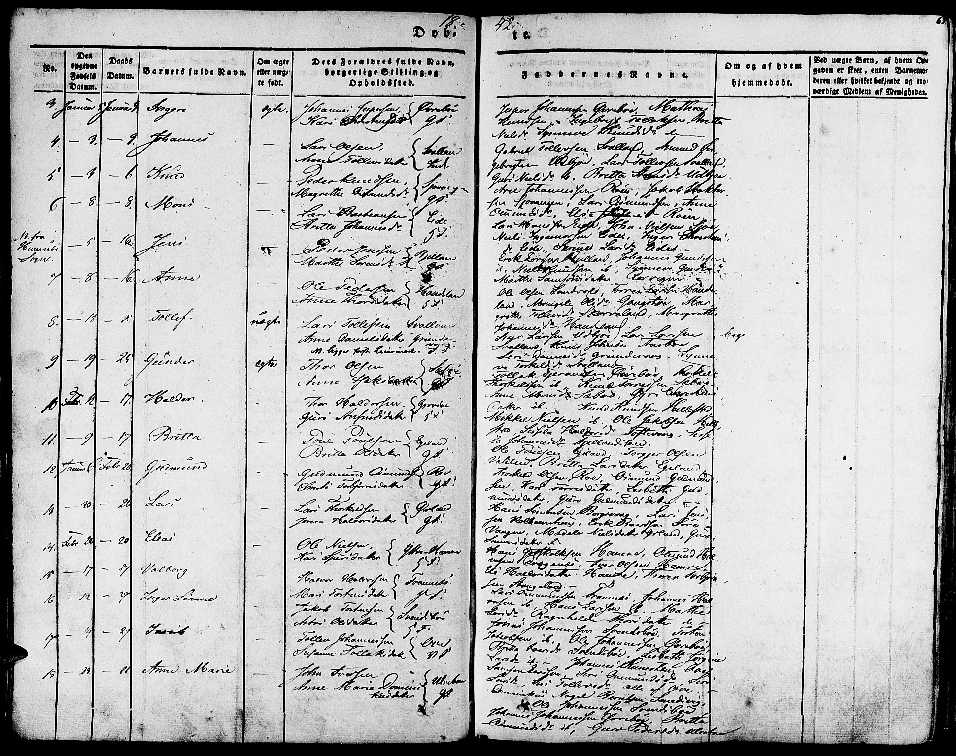 Fjelberg sokneprestembete, AV/SAB-A-75201/H/Haa: Parish register (official) no. A 6, 1835-1851, p. 63