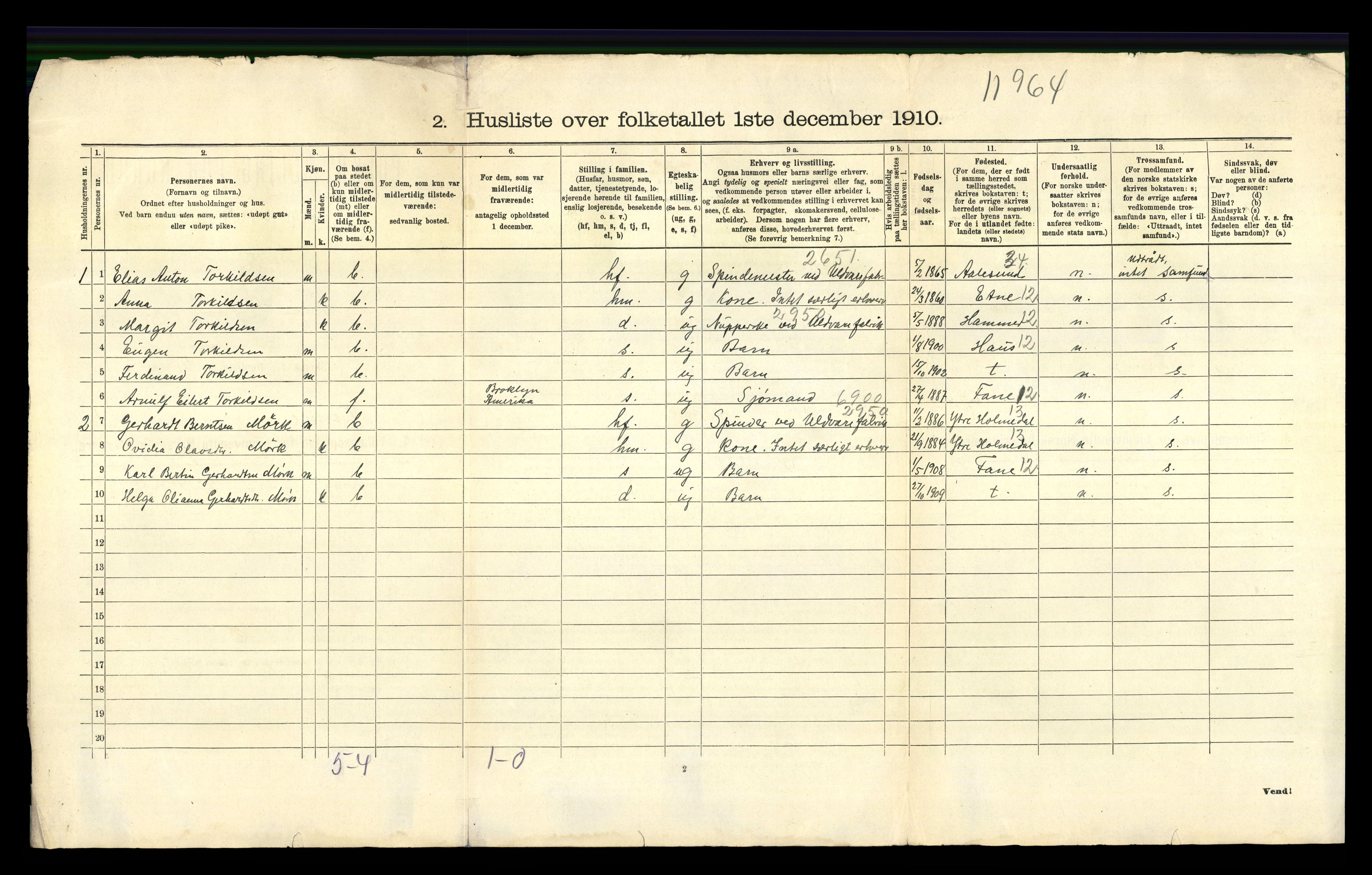 RA, 1910 census for Time, 1910, p. 34