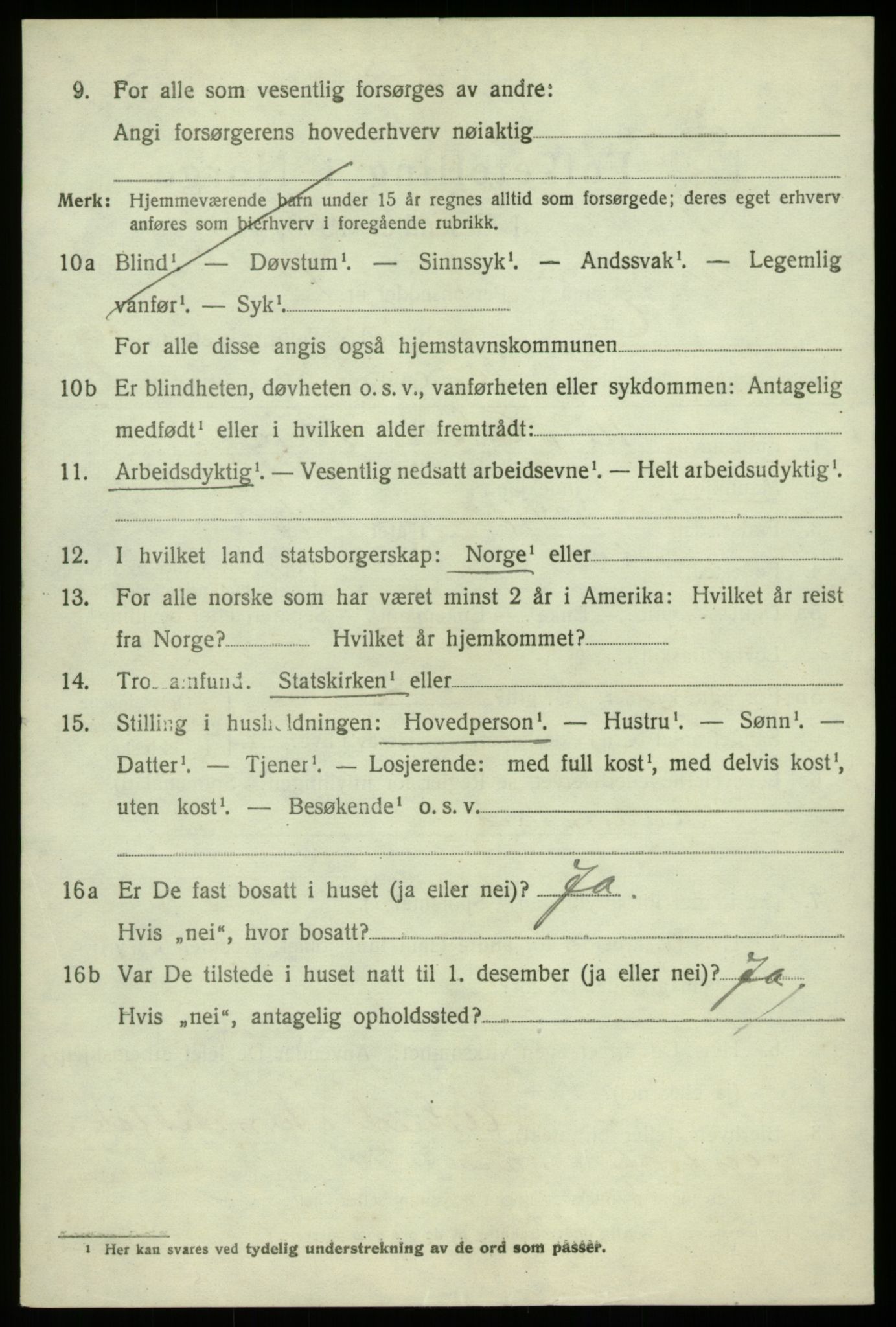 SAB, 1920 census for Os, 1920, p. 8777