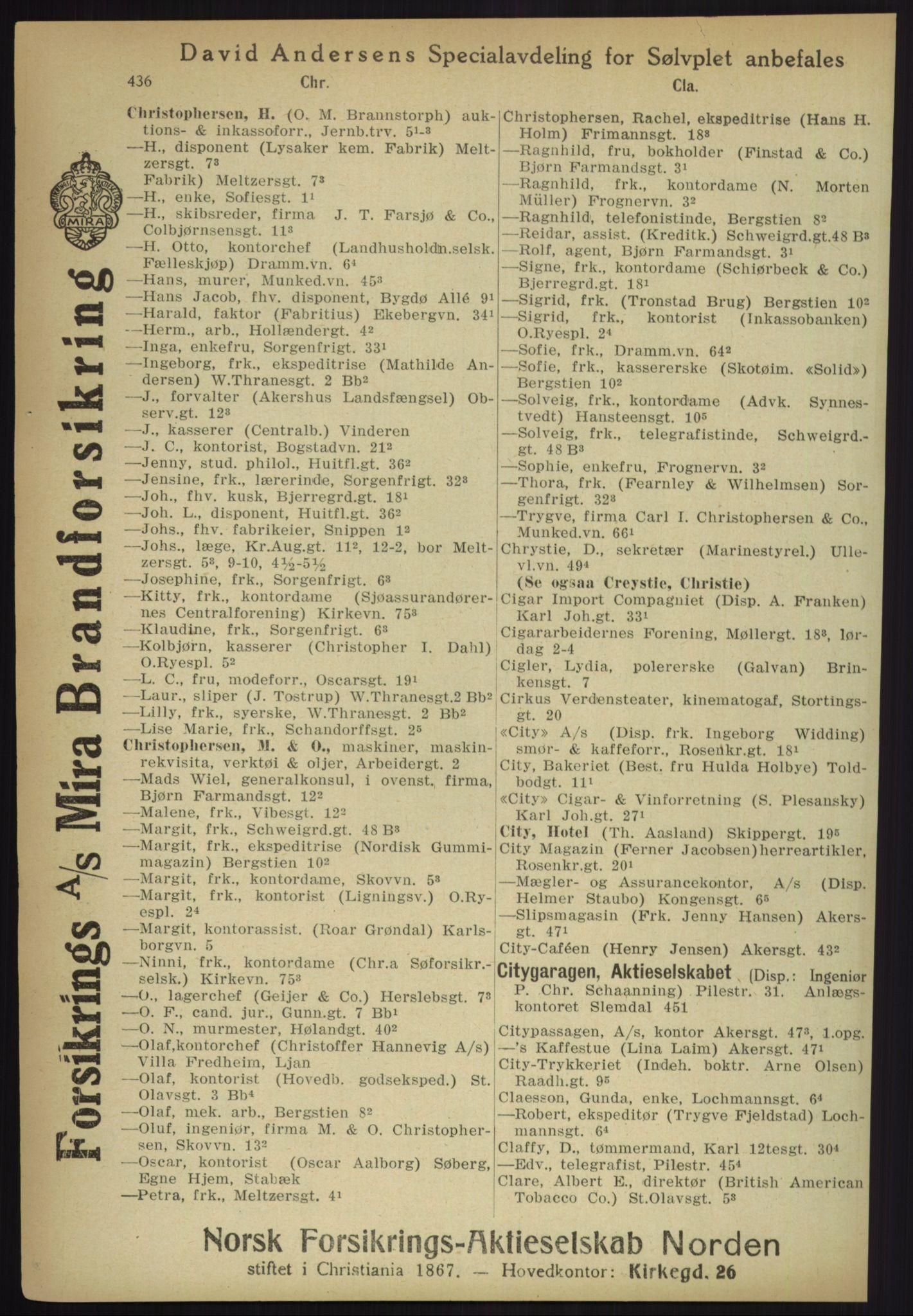 Kristiania/Oslo adressebok, PUBL/-, 1918, p. 461