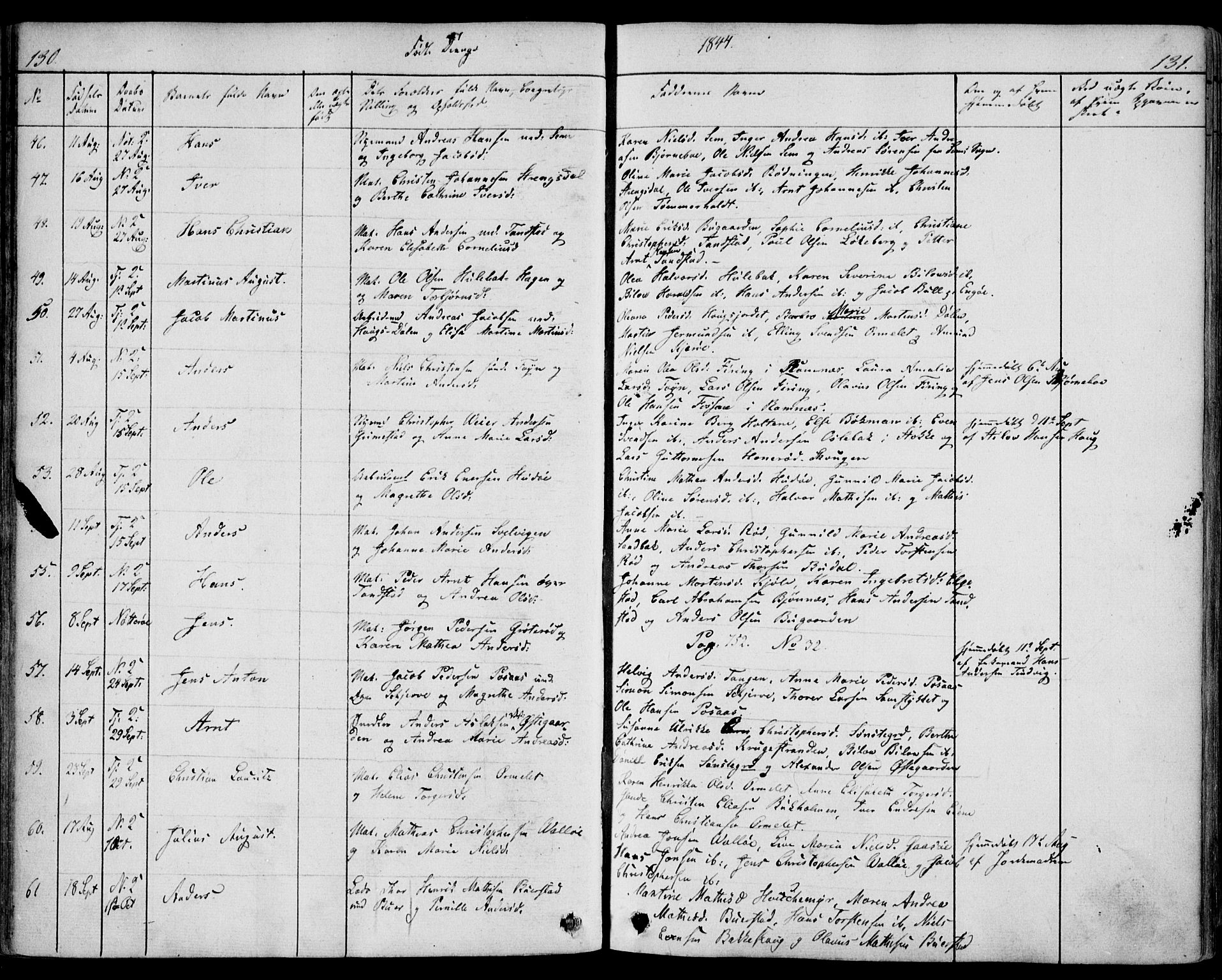 Nøtterøy kirkebøker, AV/SAKO-A-354/F/Fa/L0005: Parish register (official) no. I 5, 1839-1852, p. 130-131