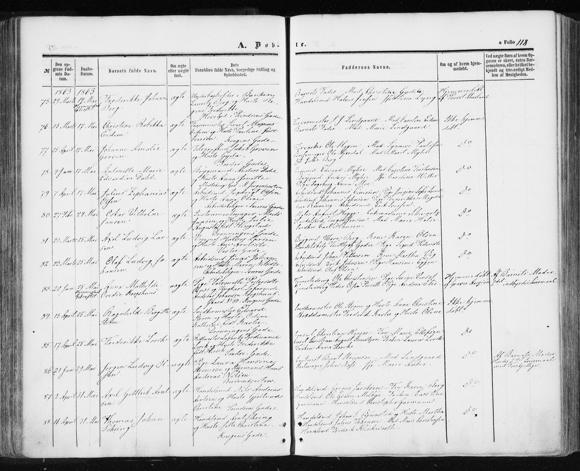 Ministerialprotokoller, klokkerbøker og fødselsregistre - Sør-Trøndelag, SAT/A-1456/601/L0053: Parish register (official) no. 601A21, 1857-1865, p. 118