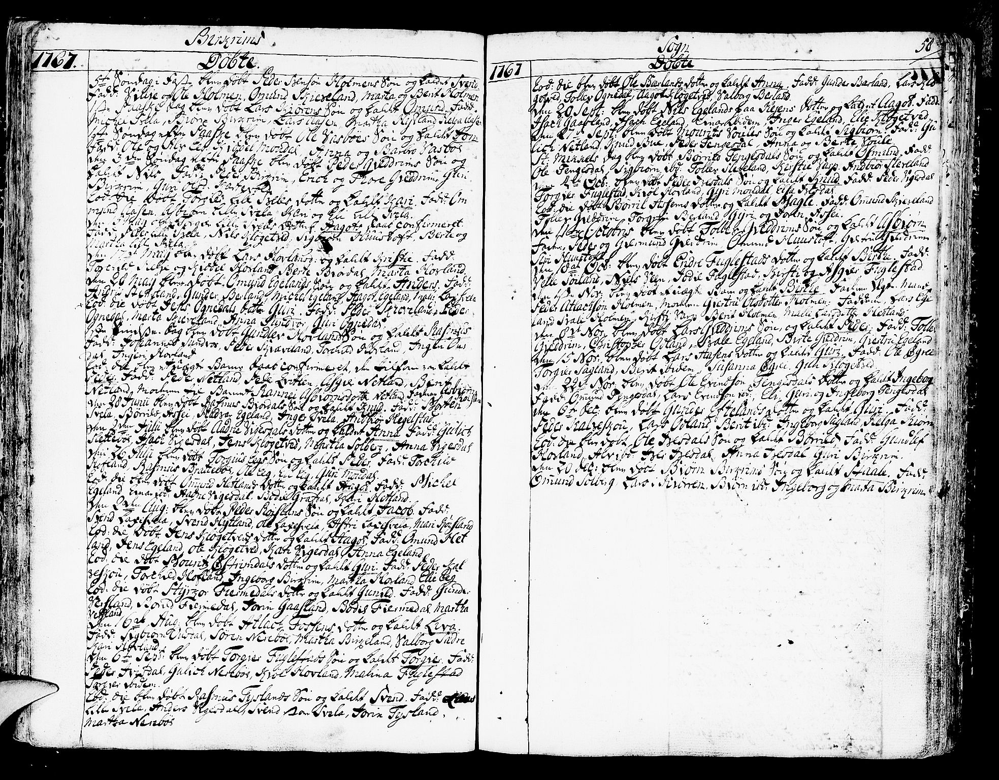 Helleland sokneprestkontor, AV/SAST-A-101810: Parish register (official) no. A 2 /2, 1762-1791, p. 58