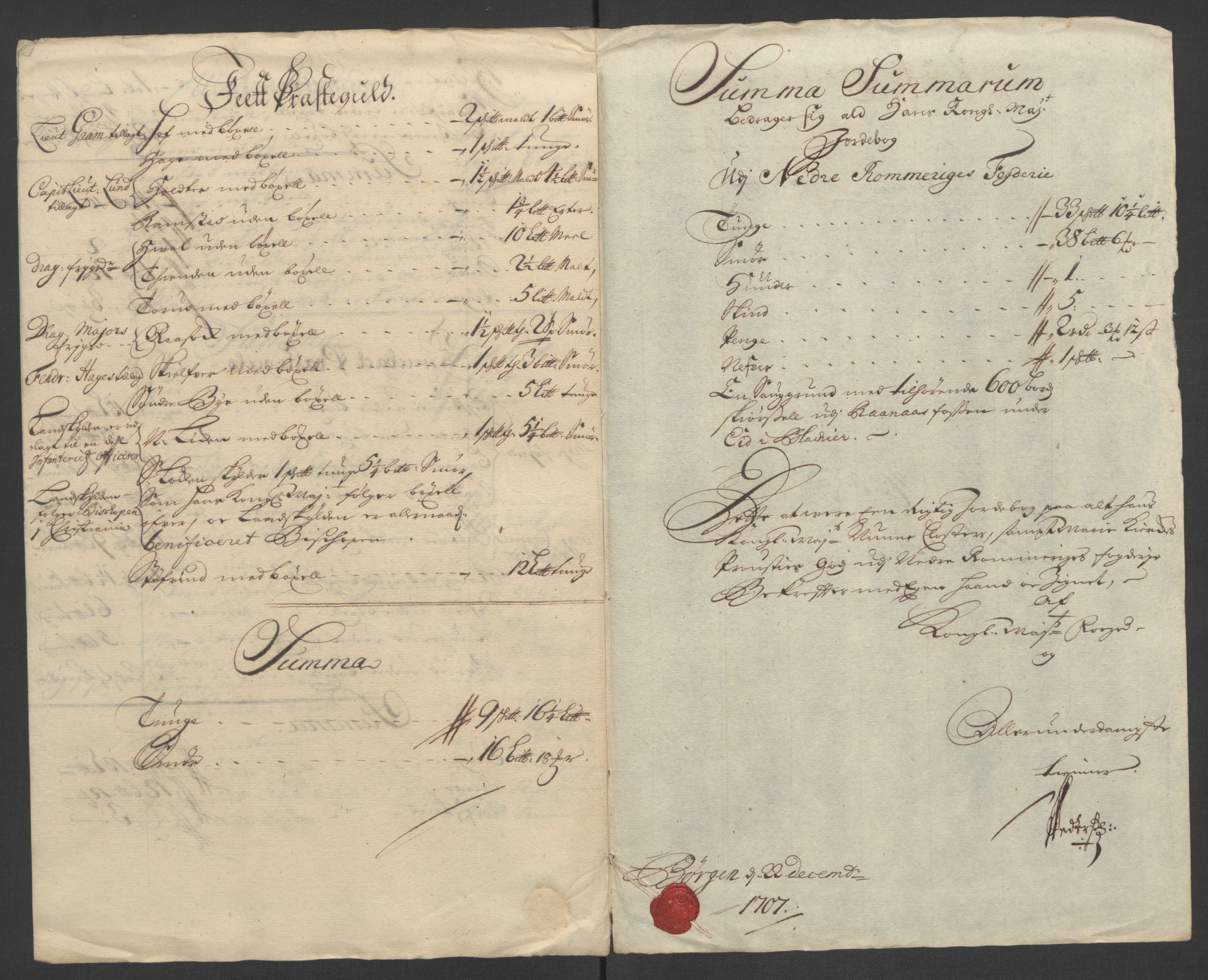 Rentekammeret inntil 1814, Reviderte regnskaper, Fogderegnskap, AV/RA-EA-4092/R11/L0590: Fogderegnskap Nedre Romerike, 1706-1707, p. 238