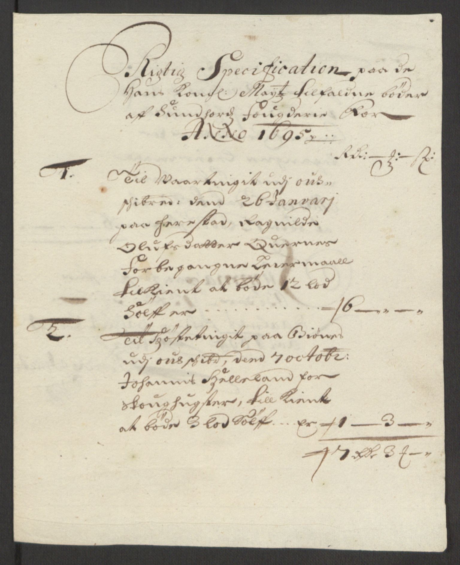 Rentekammeret inntil 1814, Reviderte regnskaper, Fogderegnskap, AV/RA-EA-4092/R48/L2976: Fogderegnskap Sunnhordland og Hardanger, 1695-1696, p. 105