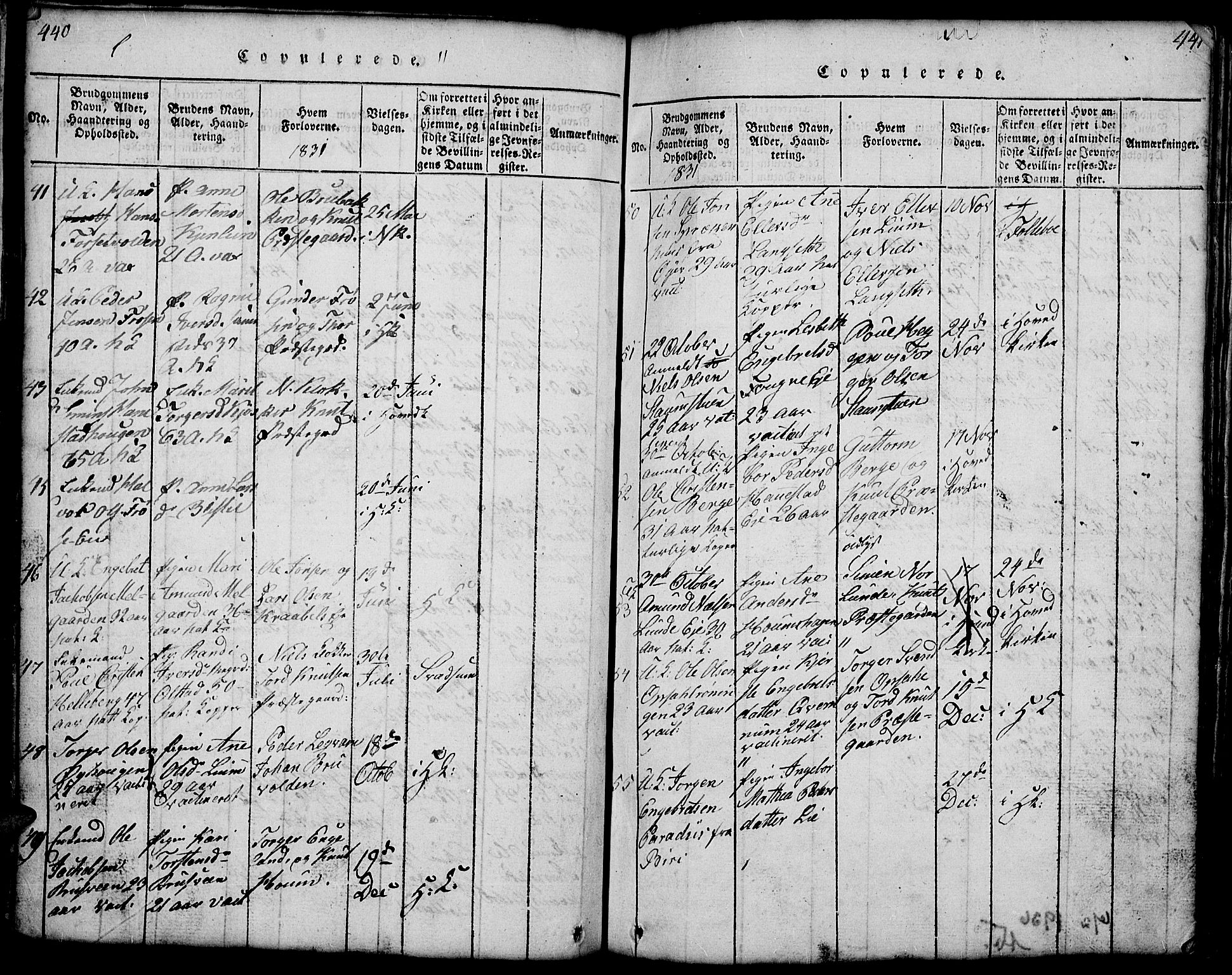 Gausdal prestekontor, SAH/PREST-090/H/Ha/Hab/L0001: Parish register (copy) no. 1, 1817-1848, p. 440-441