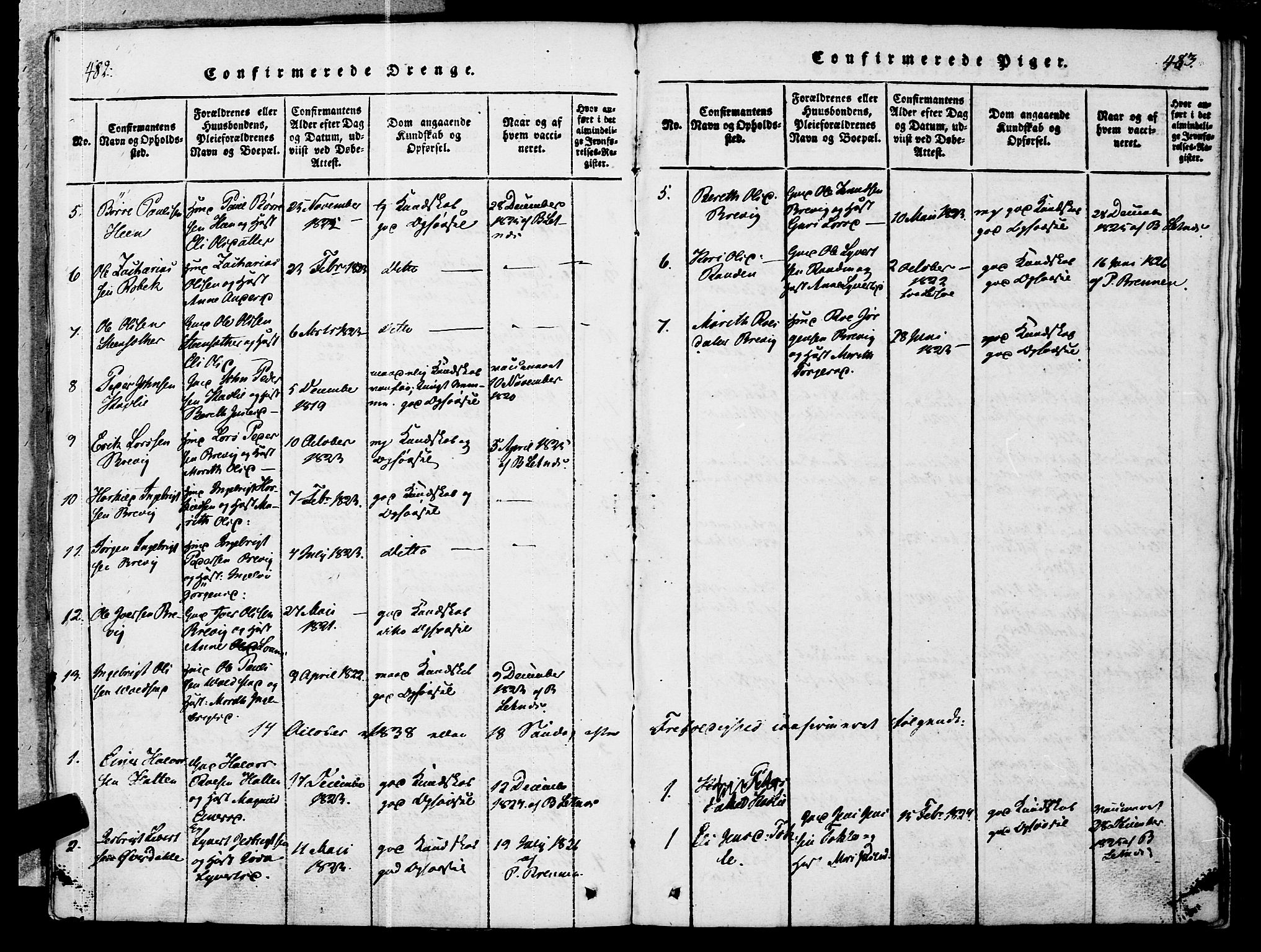 Ministerialprotokoller, klokkerbøker og fødselsregistre - Møre og Romsdal, SAT/A-1454/545/L0585: Parish register (official) no. 545A01, 1818-1853, p. 482-483