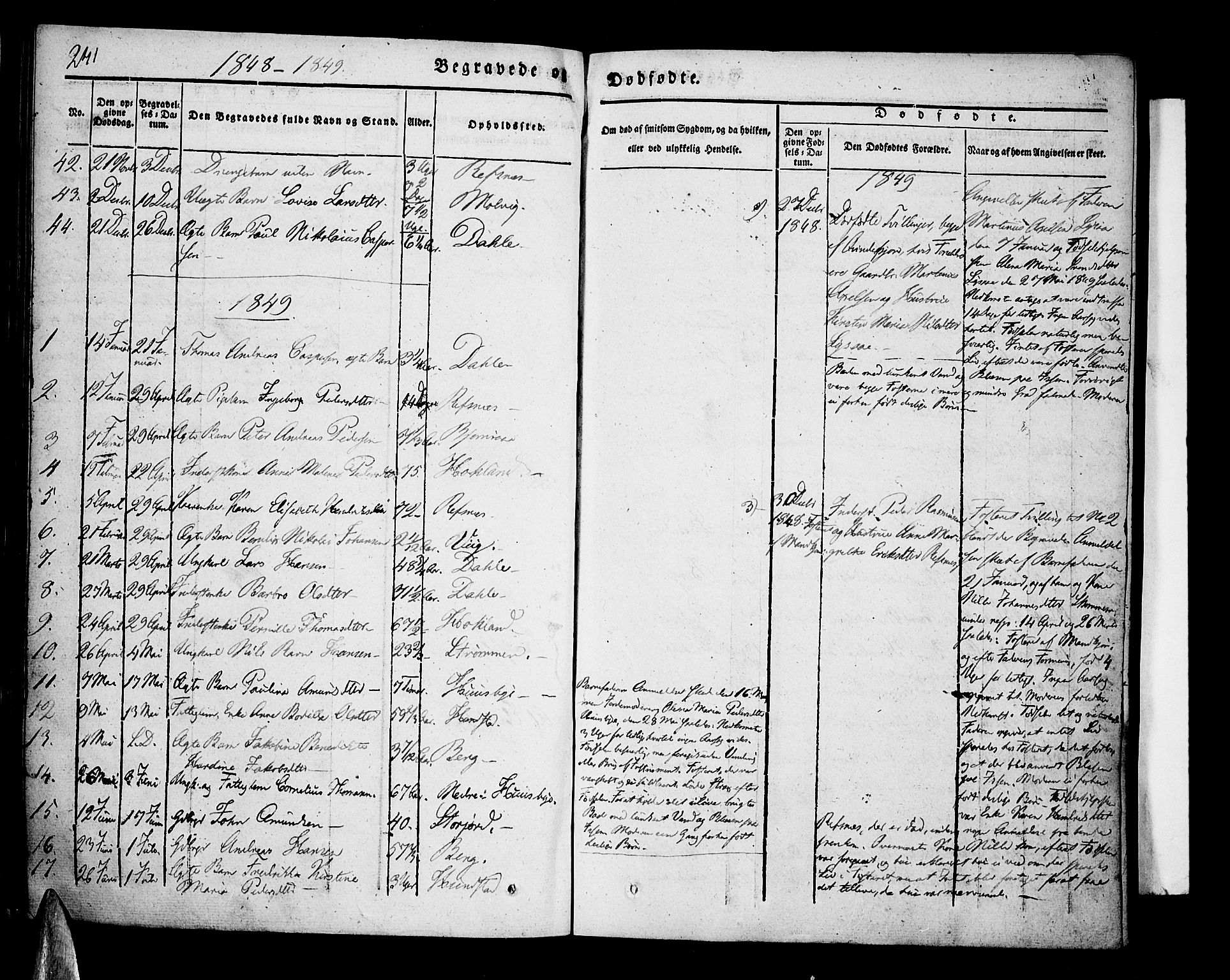 Kvæfjord sokneprestkontor, SATØ/S-1323/G/Ga/Gaa/L0003kirke: Parish register (official) no. 3, 1830-1857, p. 241