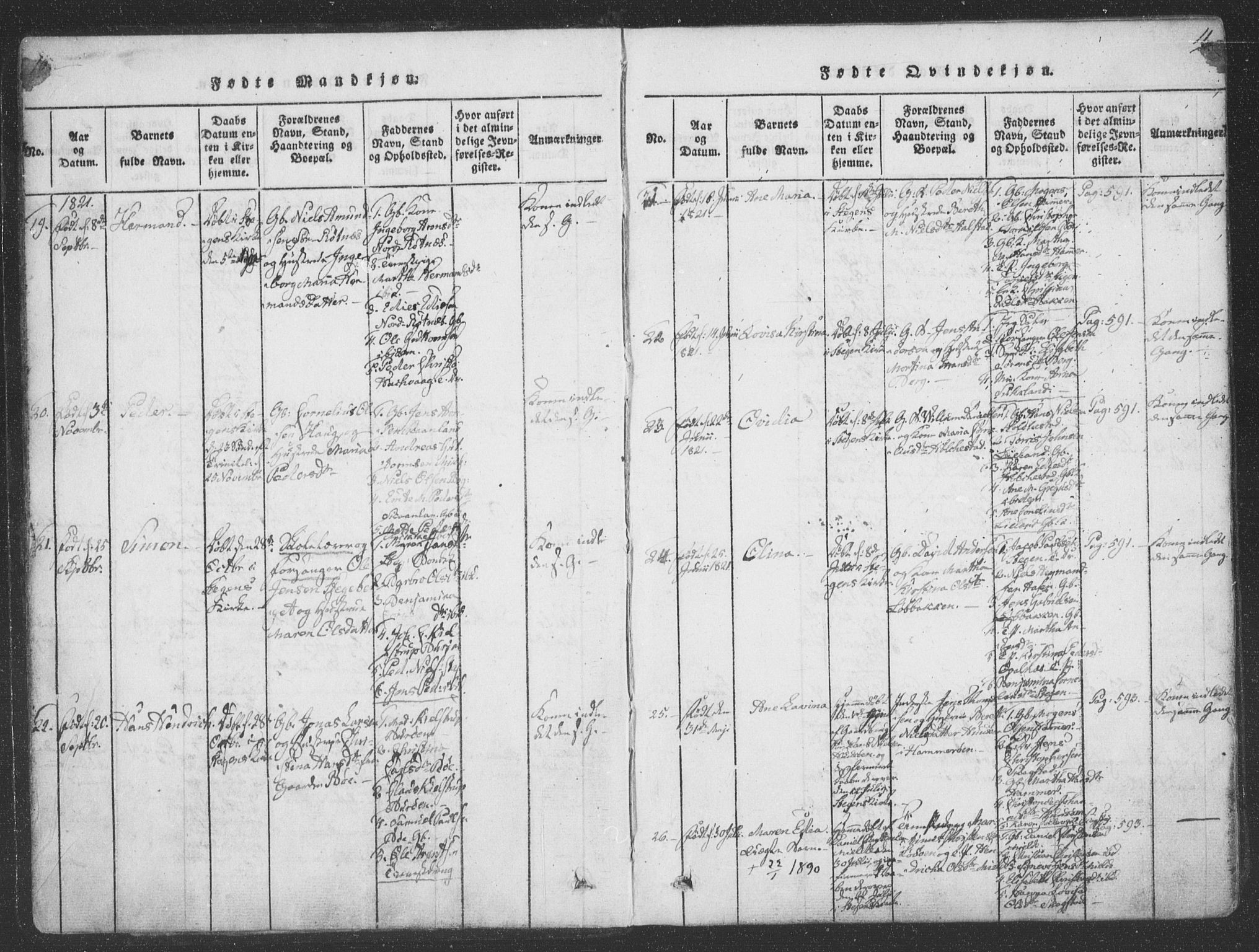 Ministerialprotokoller, klokkerbøker og fødselsregistre - Nordland, AV/SAT-A-1459/855/L0798: Parish register (official) no. 855A06, 1821-1835, p. 10-11