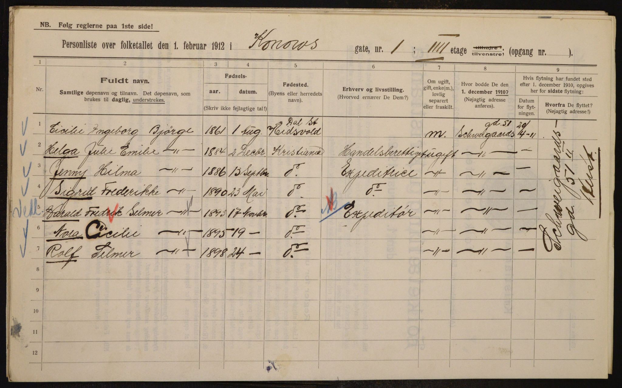 OBA, Municipal Census 1912 for Kristiania, 1912, p. 53269