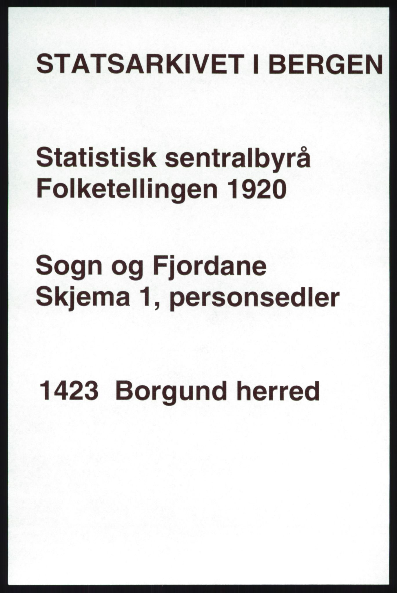 SAB, 1920 census for Borgund, 1920, p. 248