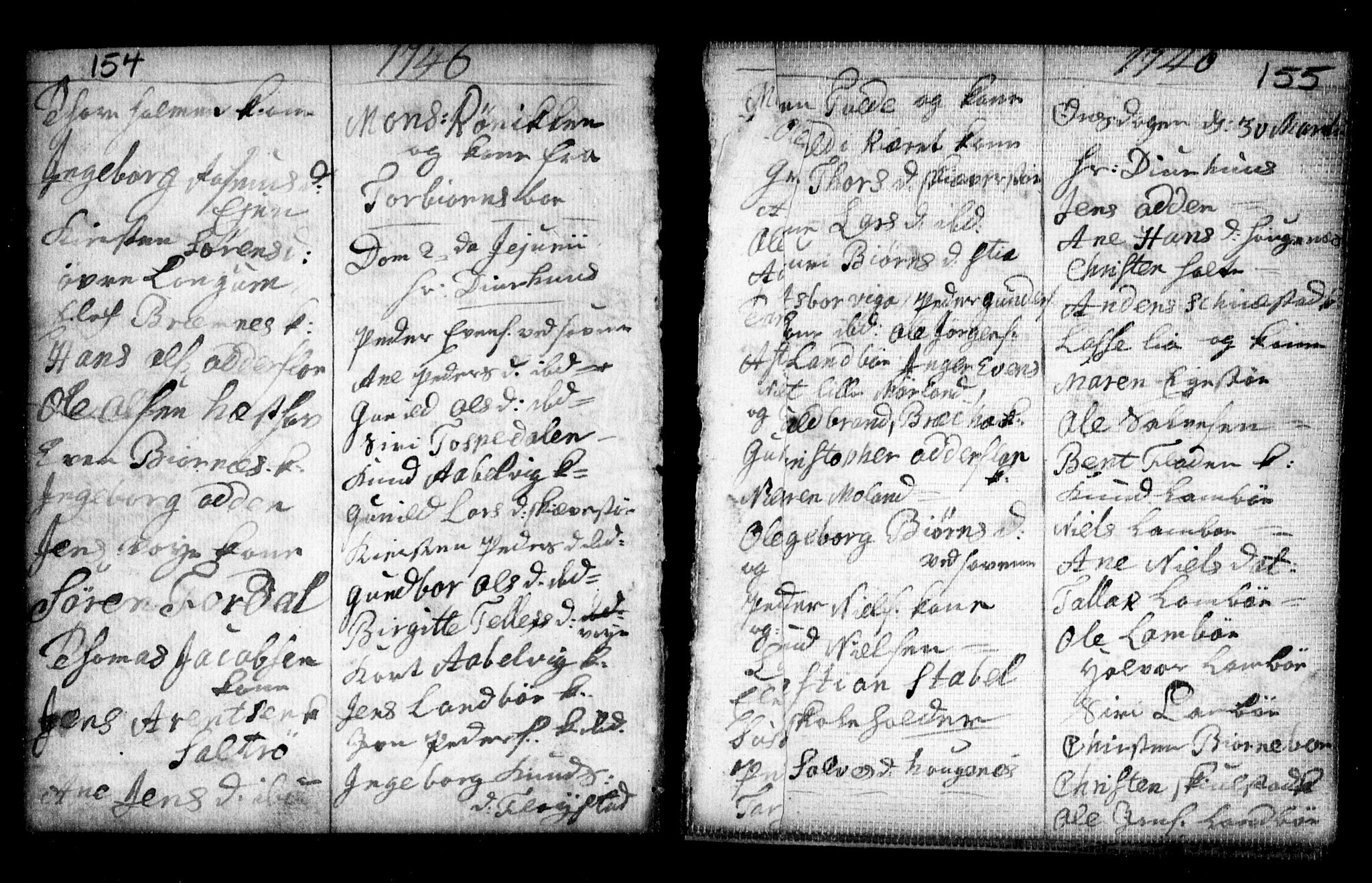 Holt sokneprestkontor, AV/SAK-1111-0021/F/Fa/L0002: Parish register (official) no. A 2, 1739-1753, p. 154-155