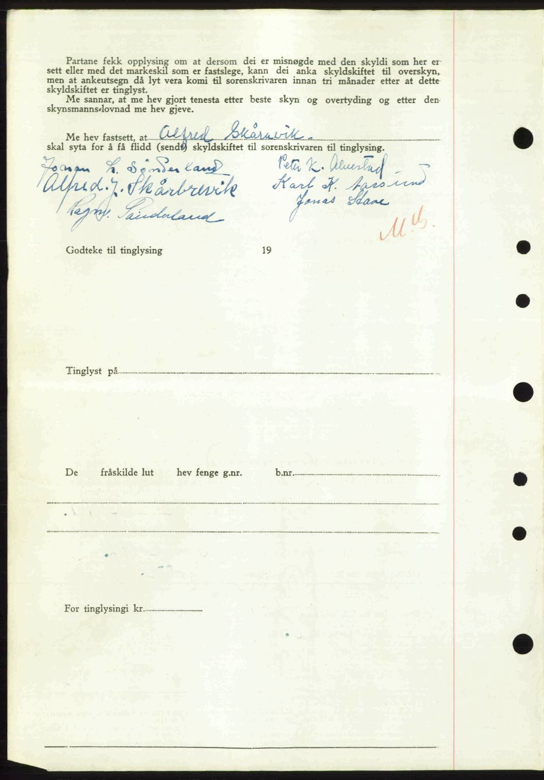 Nordre Sunnmøre sorenskriveri, AV/SAT-A-0006/1/2/2C/2Ca: Mortgage book no. A26, 1947-1948, Diary no: : 2130/1947