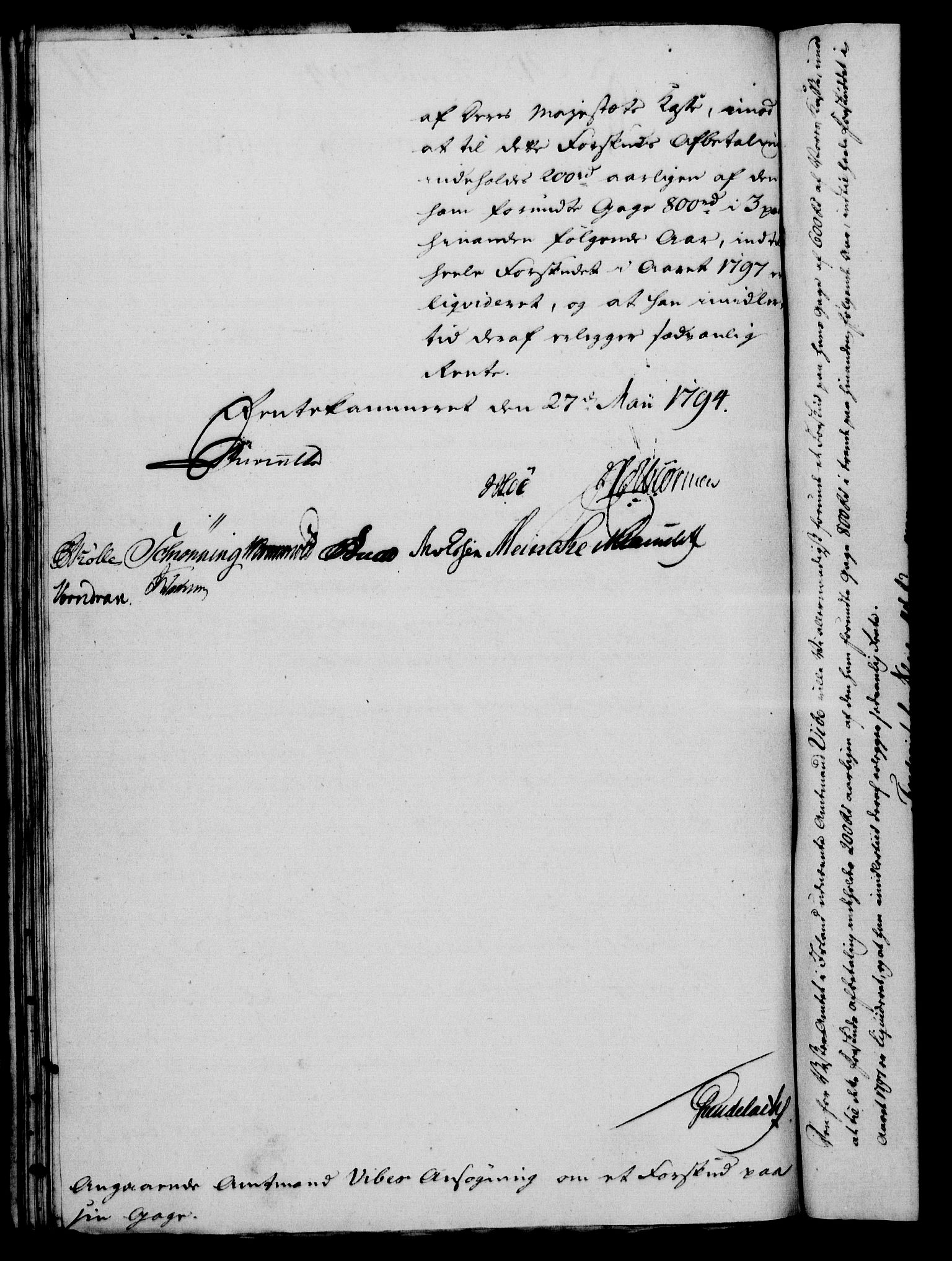 Rentekammeret, Kammerkanselliet, RA/EA-3111/G/Gf/Gfa/L0076: Norsk relasjons- og resolusjonsprotokoll (merket RK 52.76), 1794, p. 200