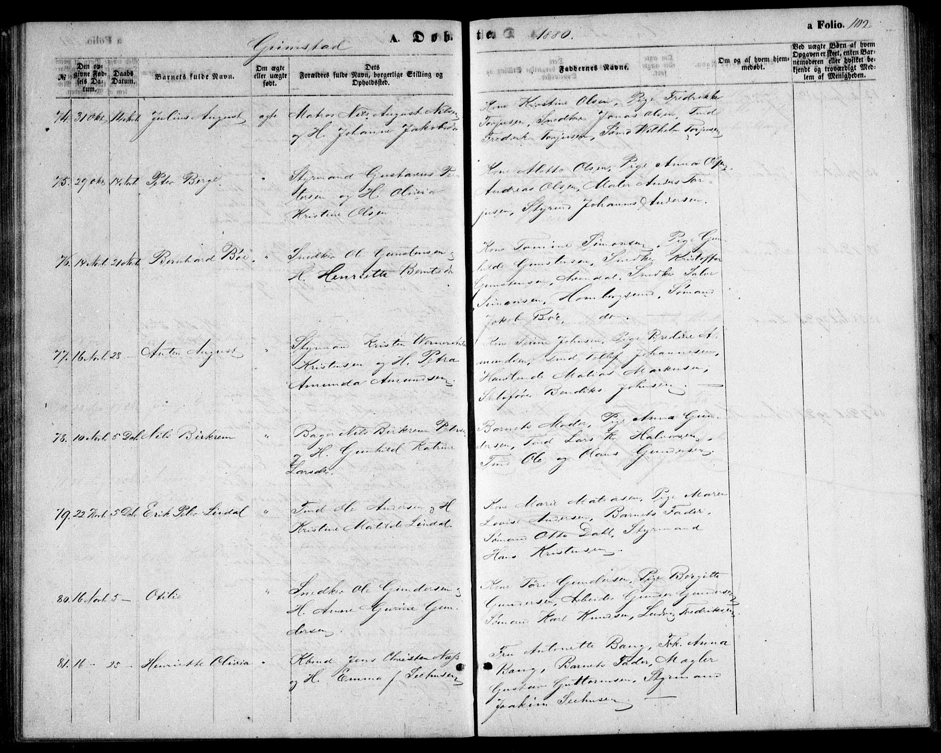 Fjære sokneprestkontor, AV/SAK-1111-0011/F/Fb/L0009: Parish register (copy) no. B 9, 1867-1870, p. 102