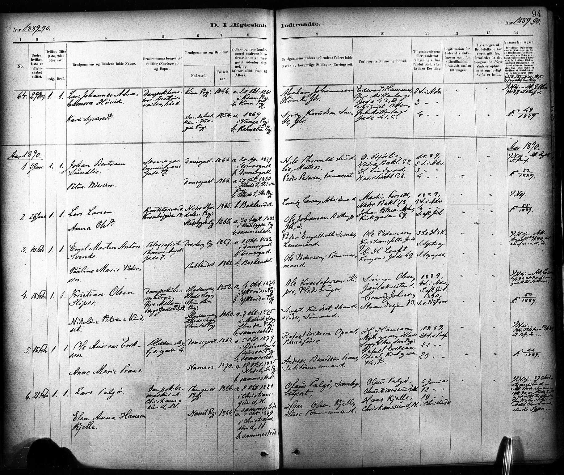 Ministerialprotokoller, klokkerbøker og fødselsregistre - Sør-Trøndelag, AV/SAT-A-1456/604/L0189: Parish register (official) no. 604A10, 1878-1892, p. 94