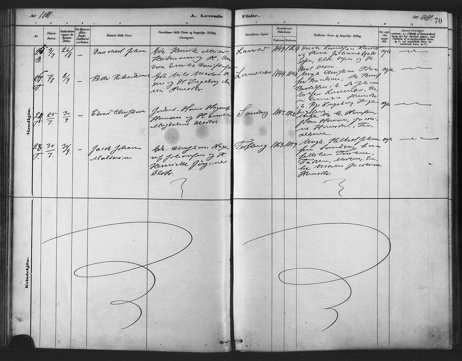 Berg sokneprestkontor, AV/SATØ-S-1318/G/Ga/Gaa/L0004kirke: Parish register (official) no. 4, 1880-1894, p. 70