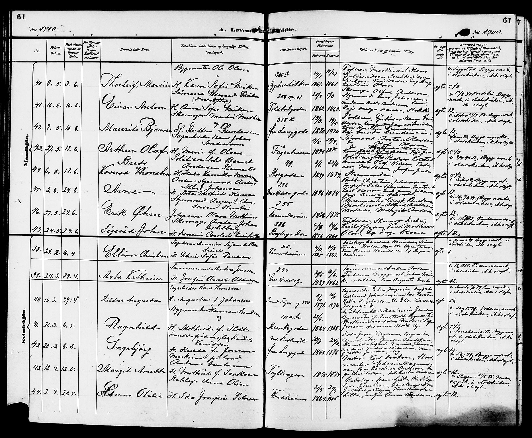 Tønsberg kirkebøker, AV/SAKO-A-330/G/Ga/L0007: Parish register (copy) no. 7, 1896-1904, p. 61