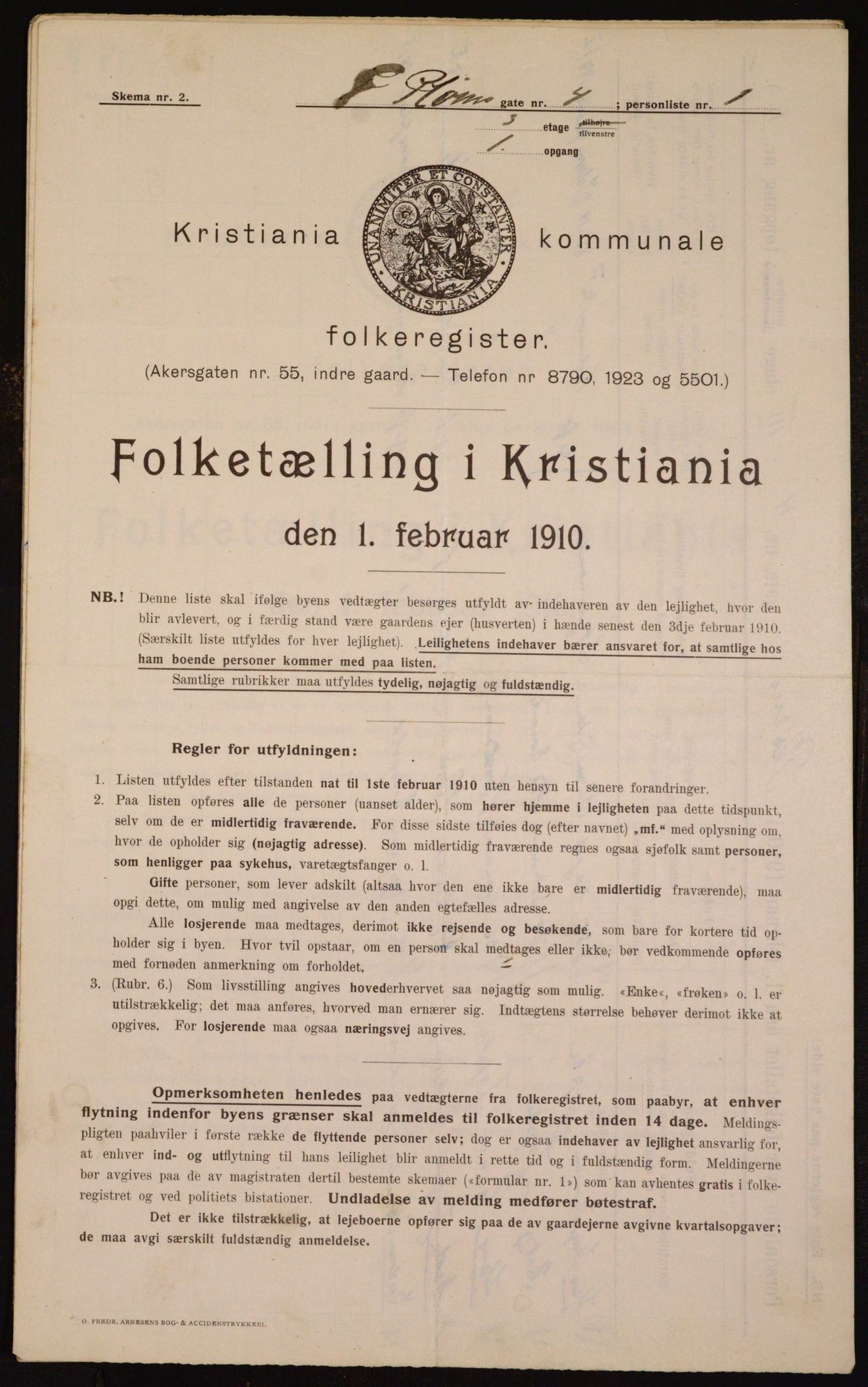 OBA, Municipal Census 1910 for Kristiania, 1910, p. 77634