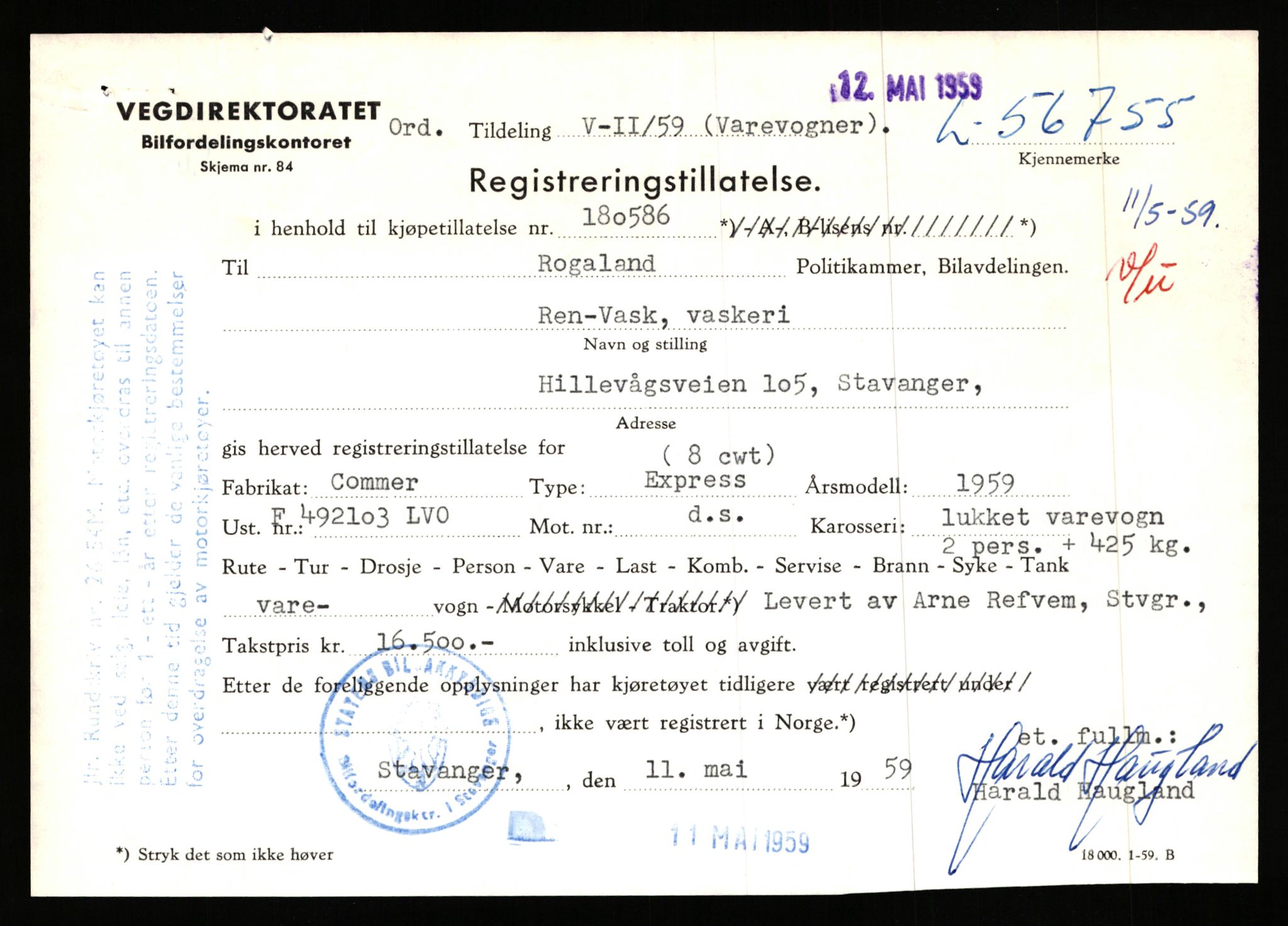 Stavanger trafikkstasjon, AV/SAST-A-101942/0/F/L0056: L-56500 - L-57199, 1930-1971, p. 822
