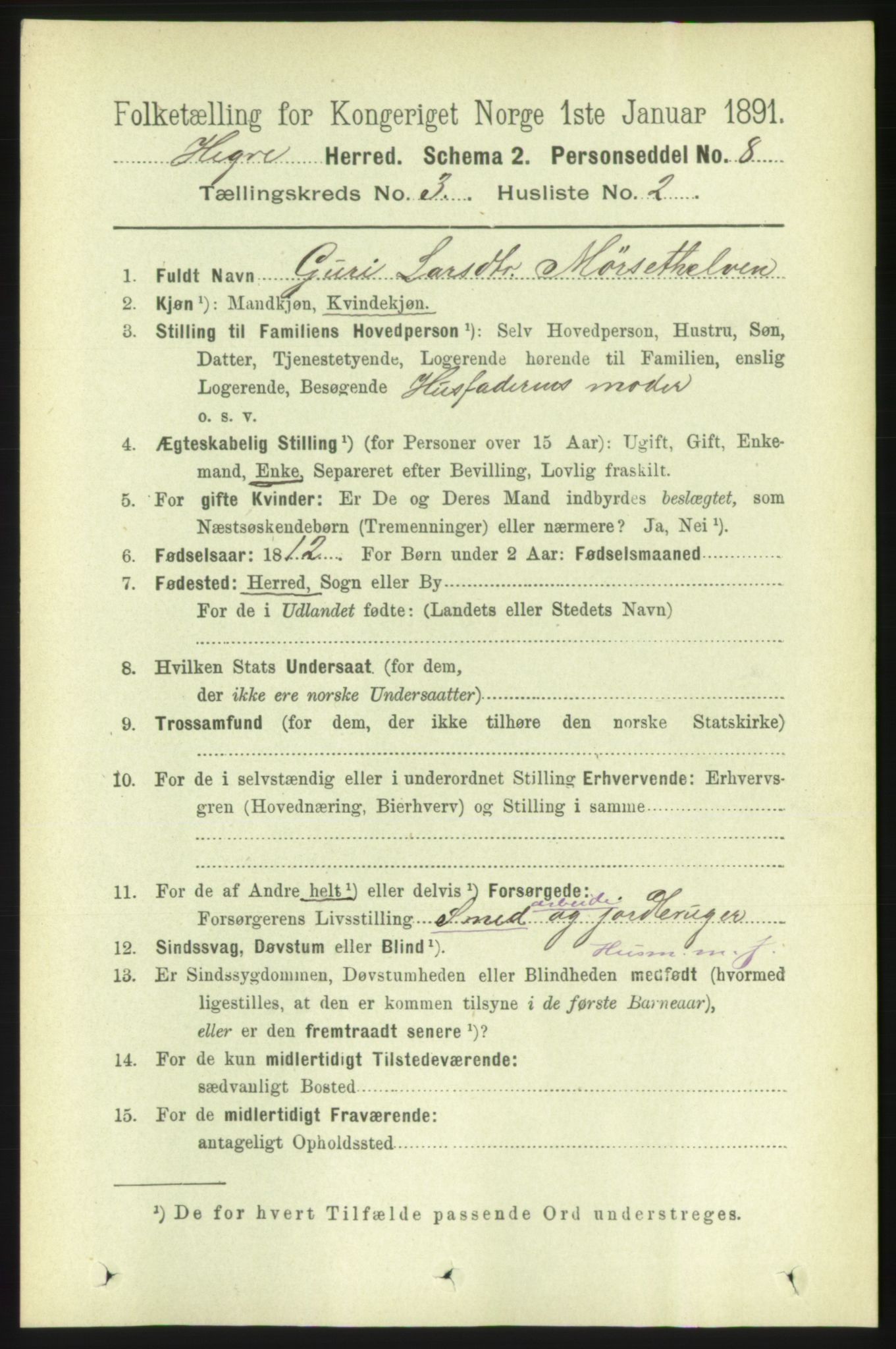 RA, 1891 census for 1712 Hegra, 1891, p. 1056