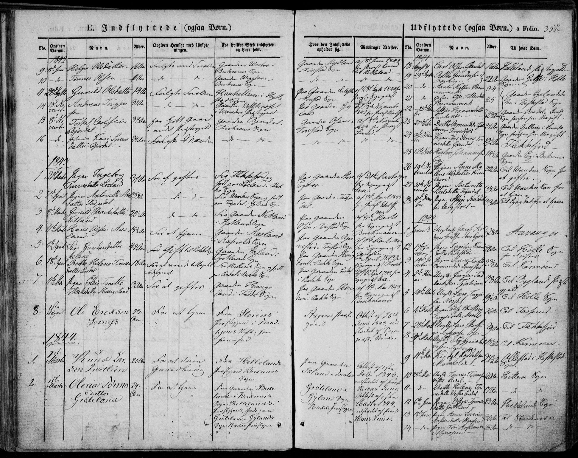 Bakke sokneprestkontor, SAK/1111-0002/F/Fa/Faa/L0004: Parish register (official) no. A 4, 1834-1846, p. 355