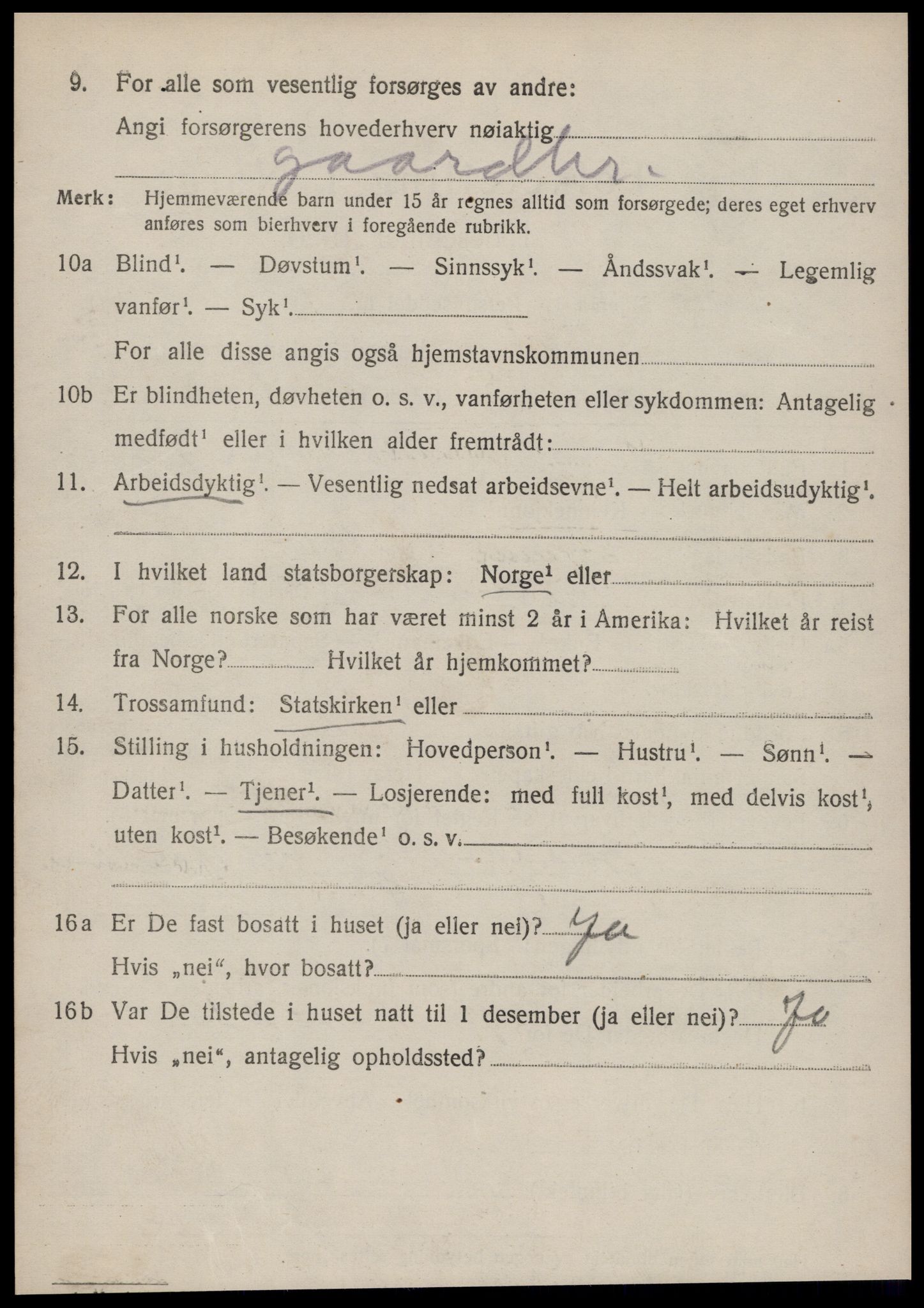 SAT, 1920 census for Vatne, 1920, p. 3323