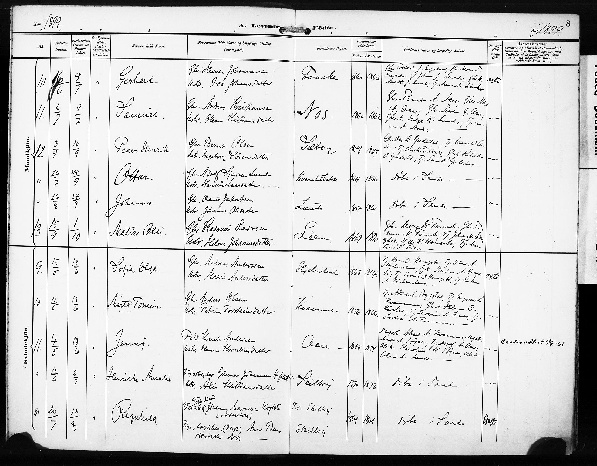 Gaular sokneprestembete, AV/SAB-A-80001/H/Haa: Parish register (official) no. C 2, 1898-1910, p. 8