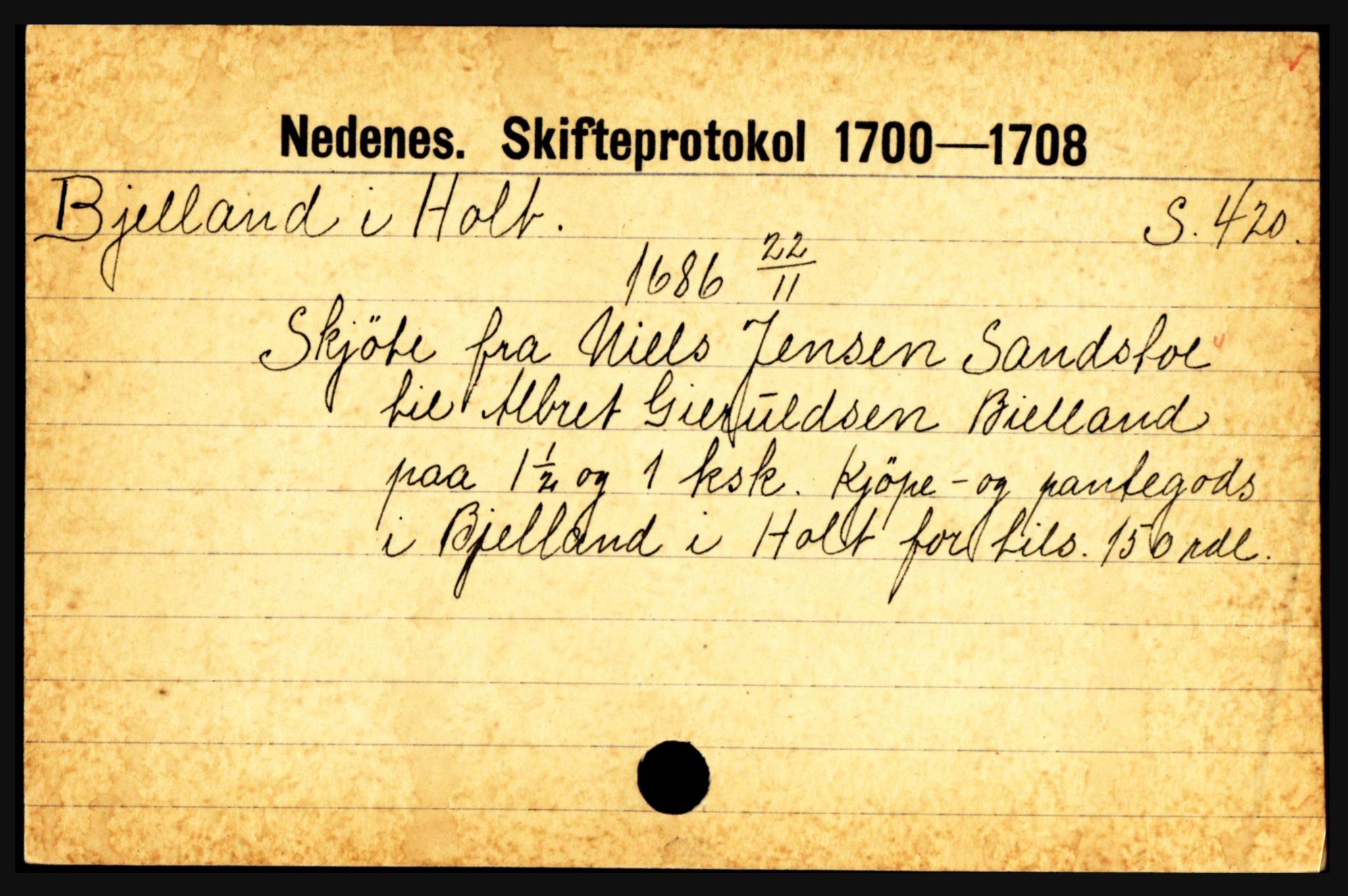 Nedenes sorenskriveri før 1824, AV/SAK-1221-0007/H, p. 2719